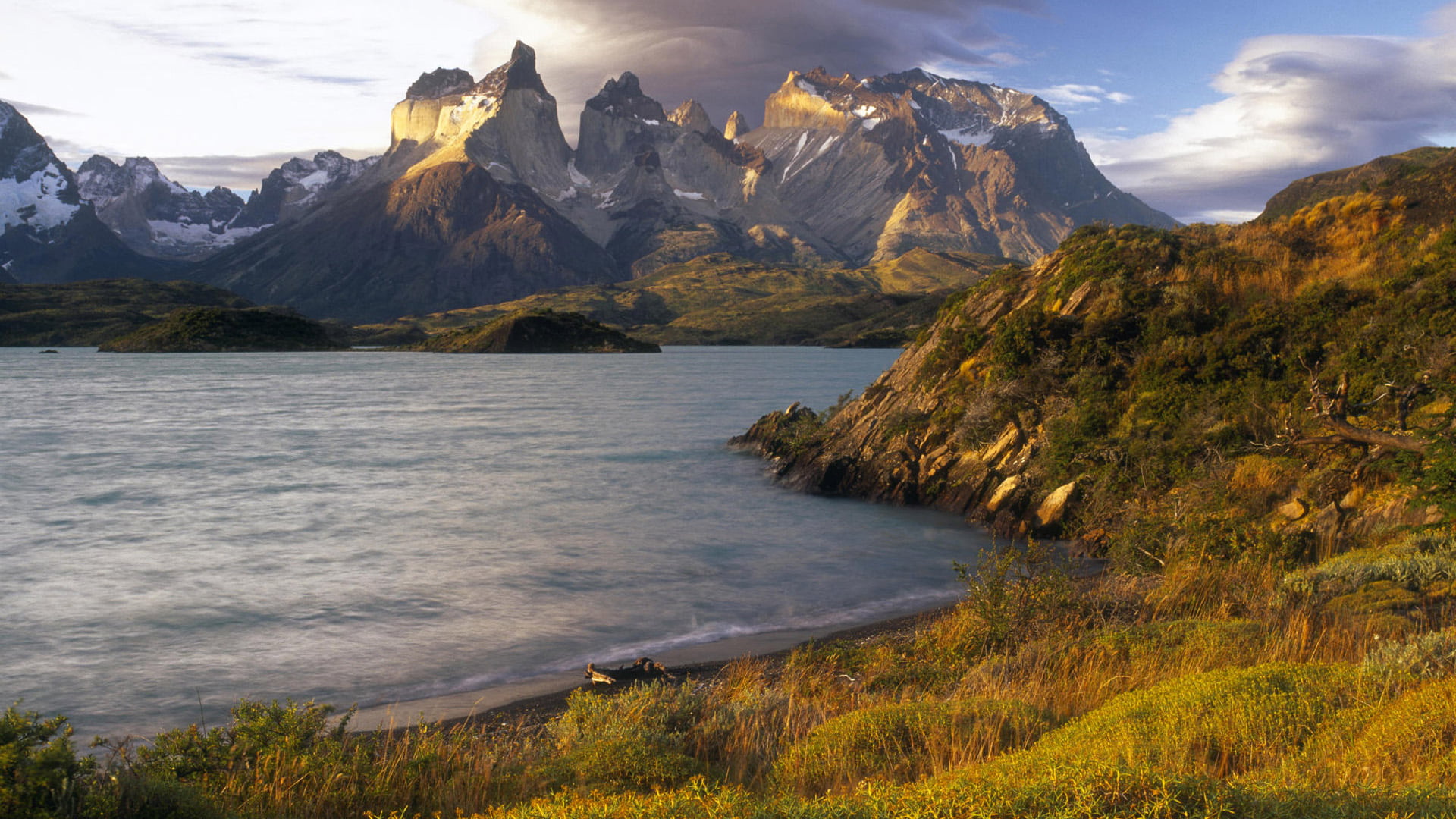 tree, rock, vacation, nature, mountain range, lake, mountains, beauty in nature, river, sea, mountain, summer, tourism, cloud - sky, valley, trees, clouds, HD Wallpaper