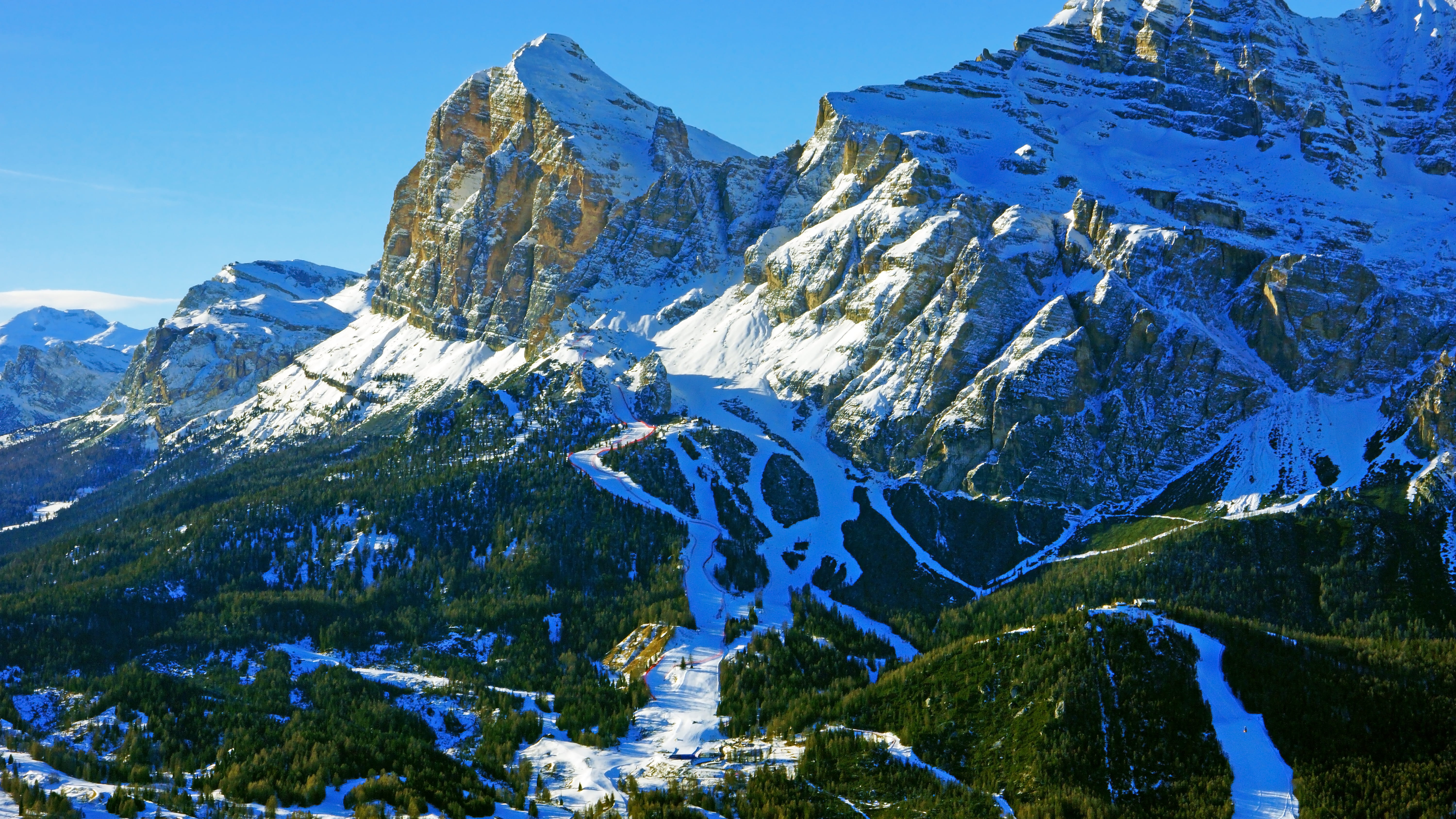 way, blue, cold temperature, beauty in nature, rock, no people, tranquil scene, environment, road, snowcapped mountain, day, peak, sky, aerial view, scenics - nature, HD Wallpaper