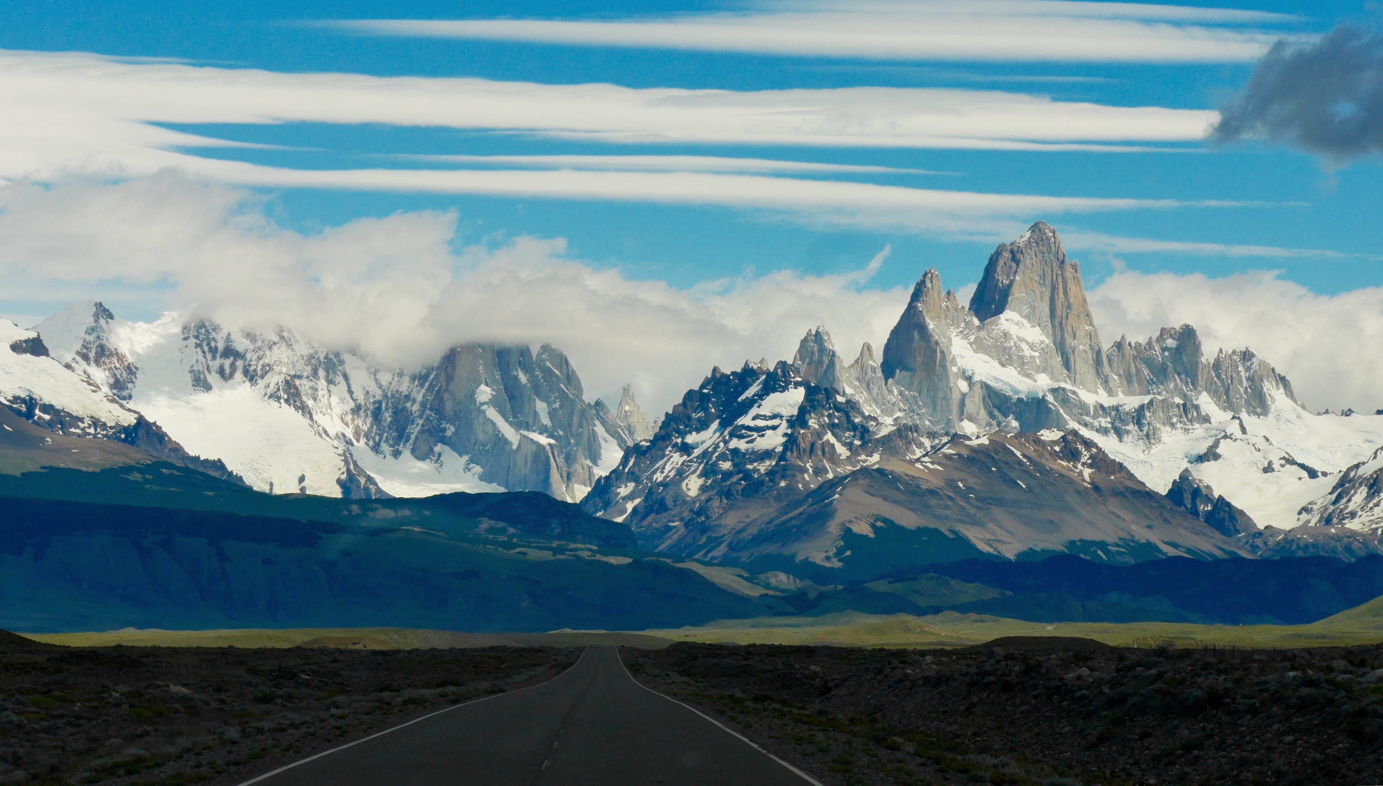 nature, spring, road, scenery, roadside, mountain range, ice, non-urban scene, tranquility, no people, outdoors, landscape, glacier, sky, day, snowcapped mountain, HD Wallpaper