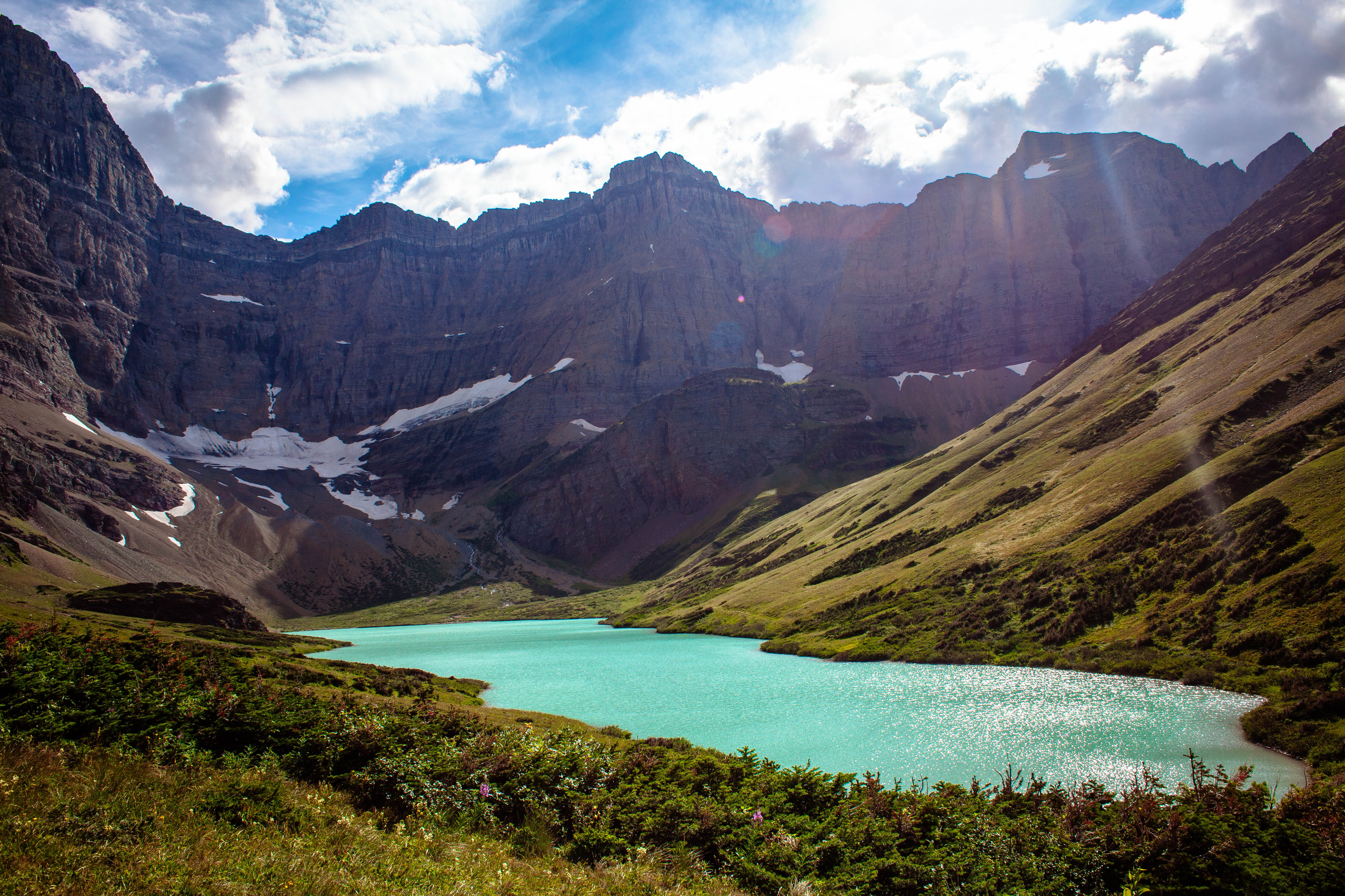 sky, geology, travel destinations, scenics - nature, mountain range, tranquility, idyllic, remote, outdoors, cracker lake, formation, turquoise colored, HD Wallpaper