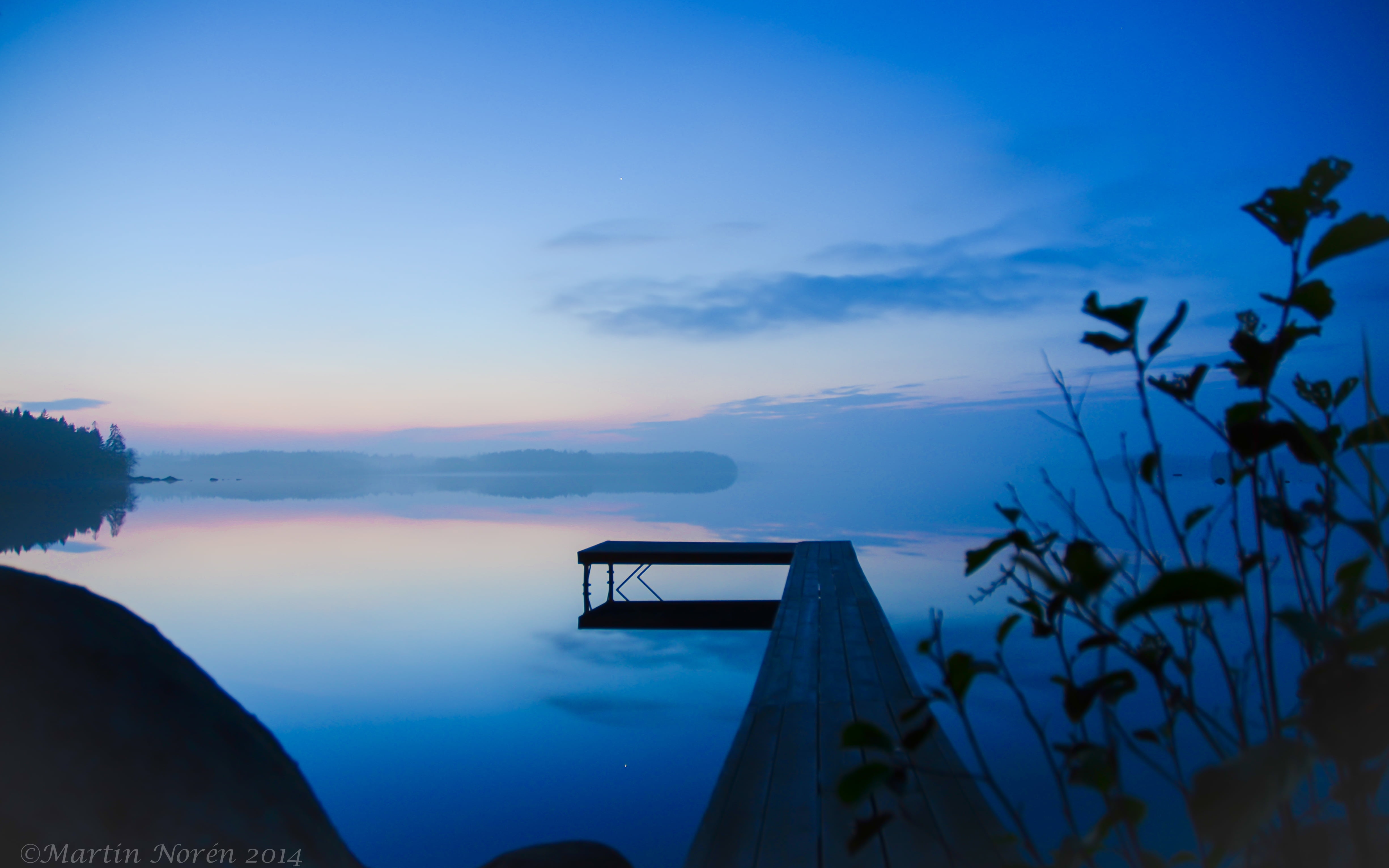 water, nature, helgasjön, Blue lake, dock, reflection, landscape, sunrise - Dawn, tranquil Scene, outdoors, sky, blue, scenics, daytime, photography, perfection, HD Wallpaper