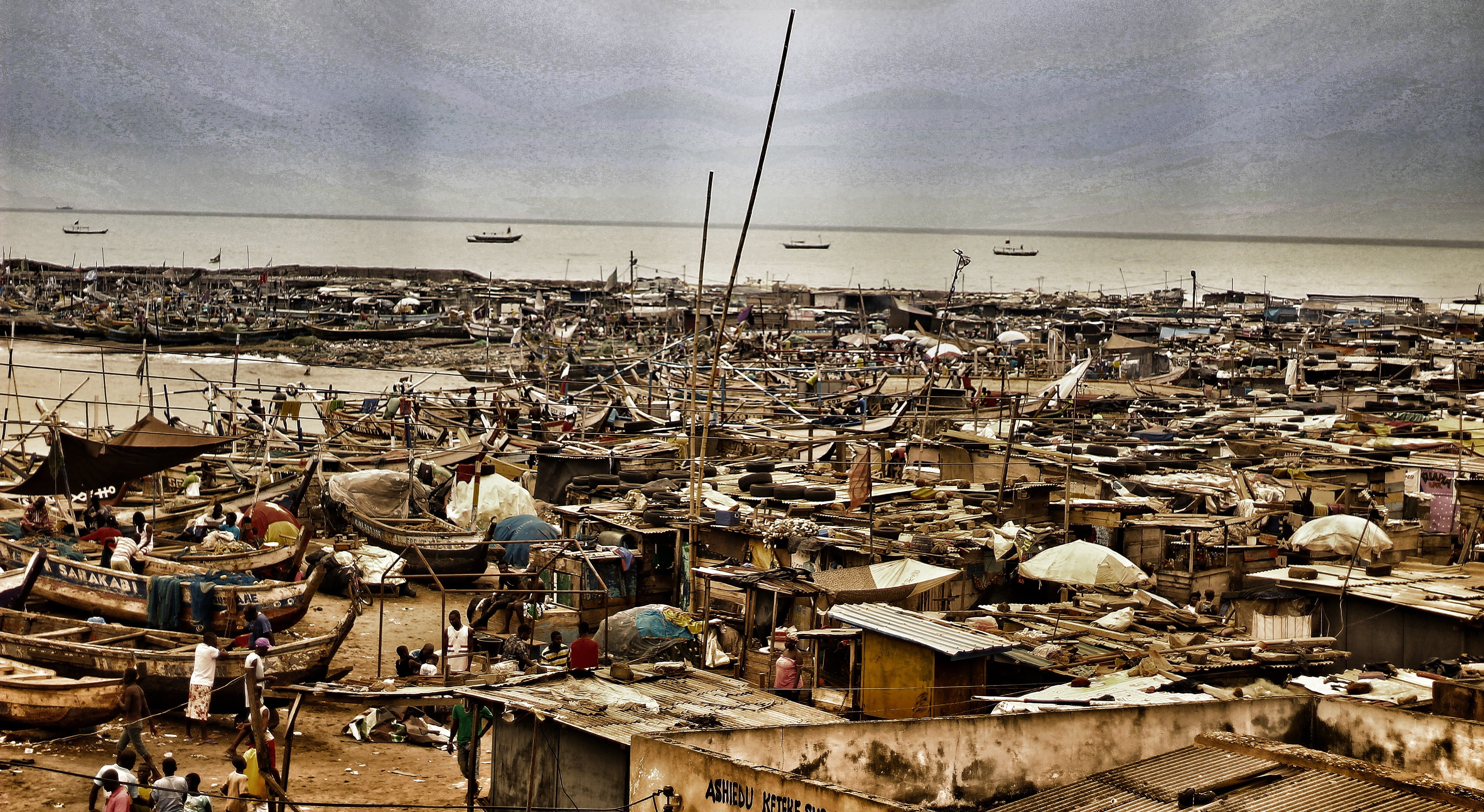 ghana, residential district, africa, day, 5K, city, high angle view, no people, old, sky, building exterior, large group of objects, town, built structure, HD Wallpaper