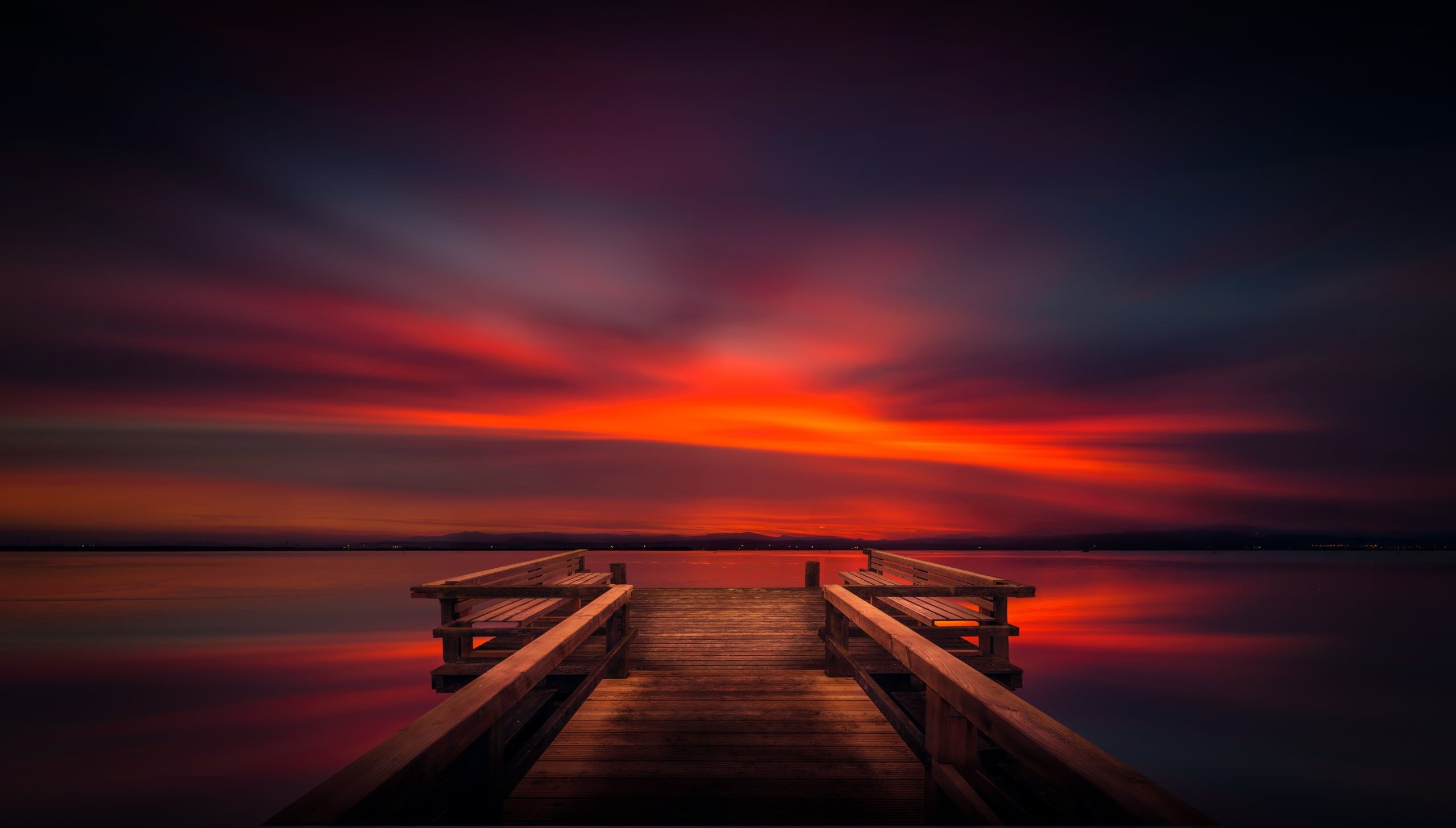 direction, photography, beauty in nature, architecture, wood - material, jetty, horizon over water, the way forward, built structure, pier, sunlight, empty, HD Wallpaper