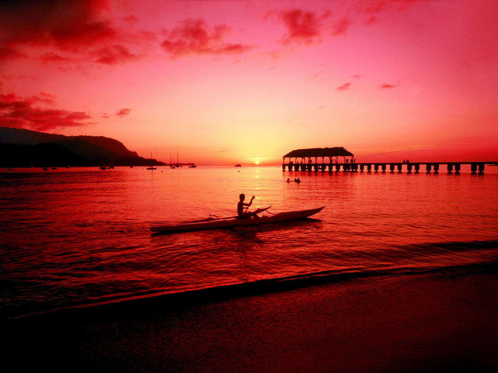 hawaii, hanalei, kayaker, 720P, HD Wallpaper