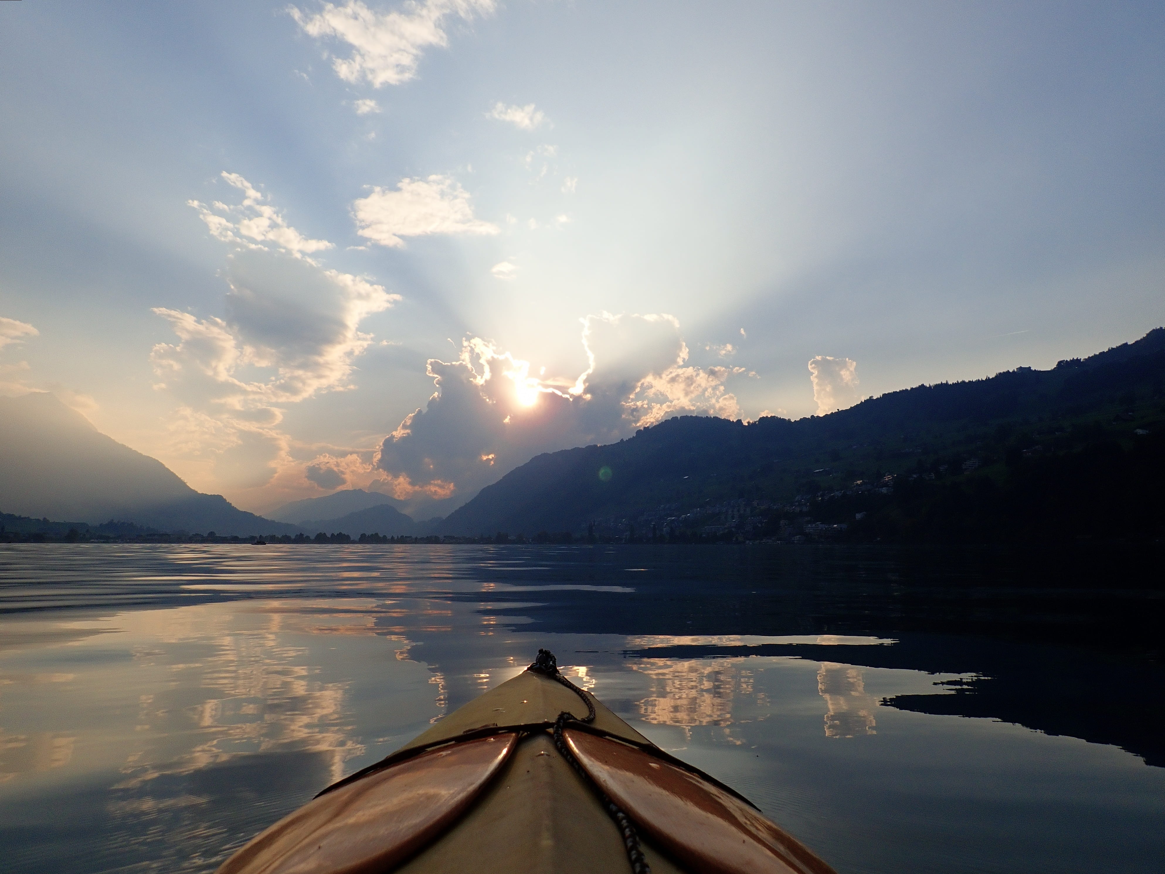 cloud - sky, water, tranquility, idyllic, no people, lake, sky, scenics - nature, mountain, mountain range, 4K, tranquil scene, nautical vessel, non-urban scene, HD Wallpaper