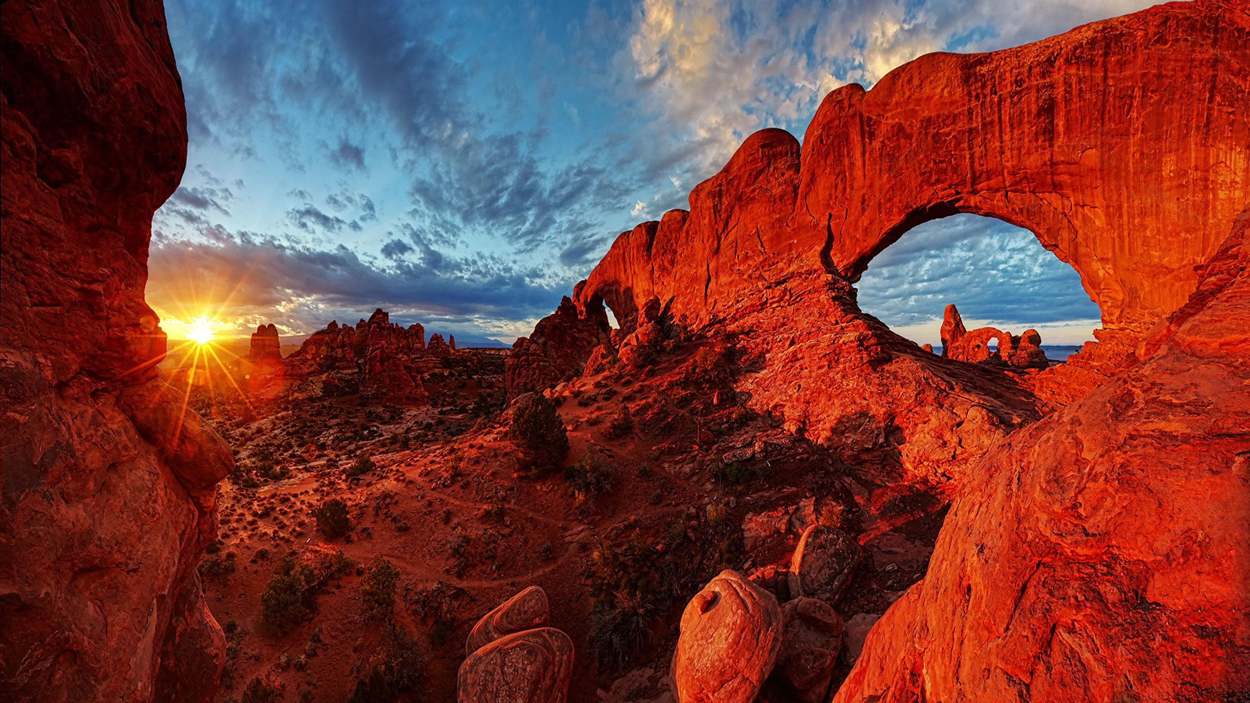 national, sunset, state, utah, park, arches, 2K, u, s, landscape, hd, HD Wallpaper