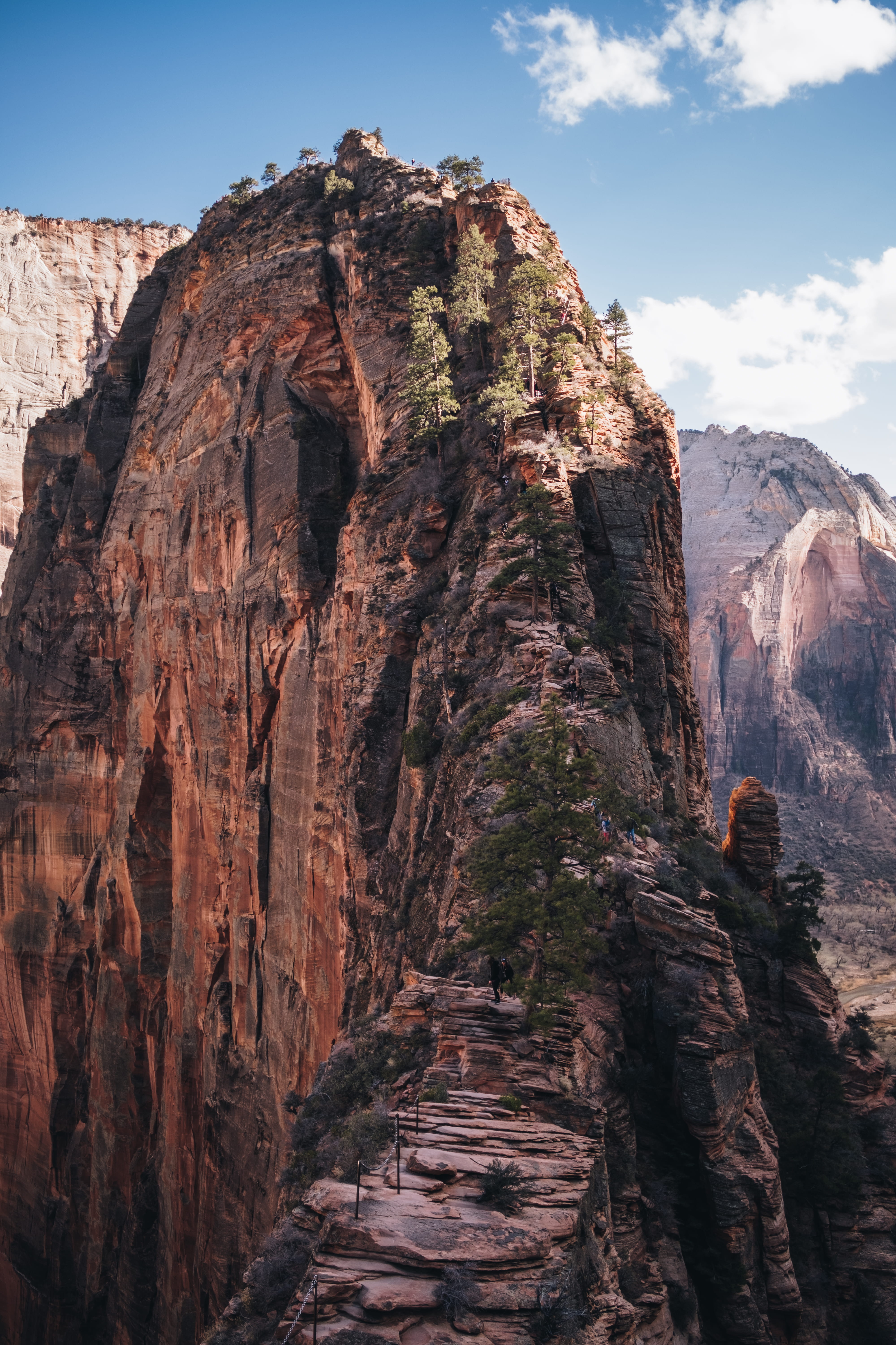 springdale, daytime, scenics - nature, high, rock, angels landing, cloud, zion, rock formation, rocky cliff, no people, rock - object, solid, cliff, tranquility, Phone HD Wallpaper
