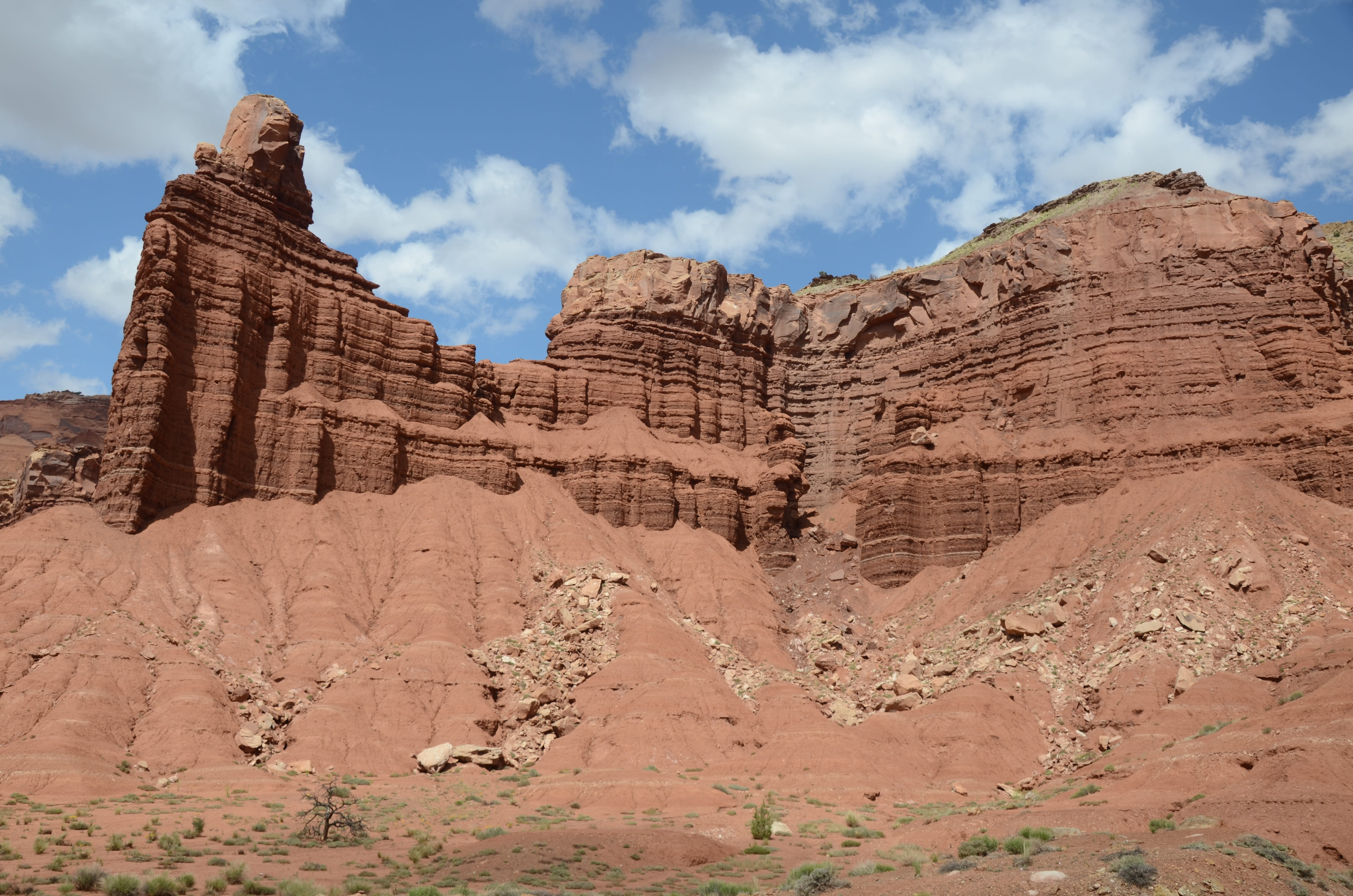 formations, sandstone, solid, travel destinations, outdoors, rock - object, eroded, tranquil scene, rock, rocks, travel, capitol reef national park, landscape, HD Wallpaper