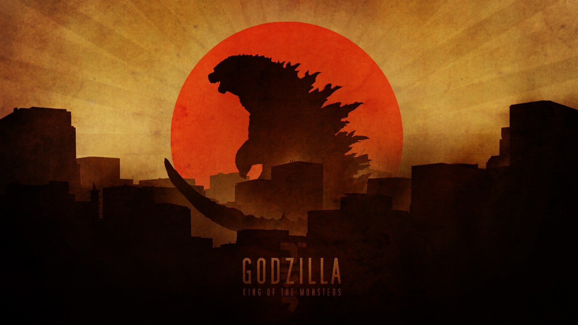 Godzilla, skyline, Japan, Film posters, 1080P, artwork, HD Wallpaper