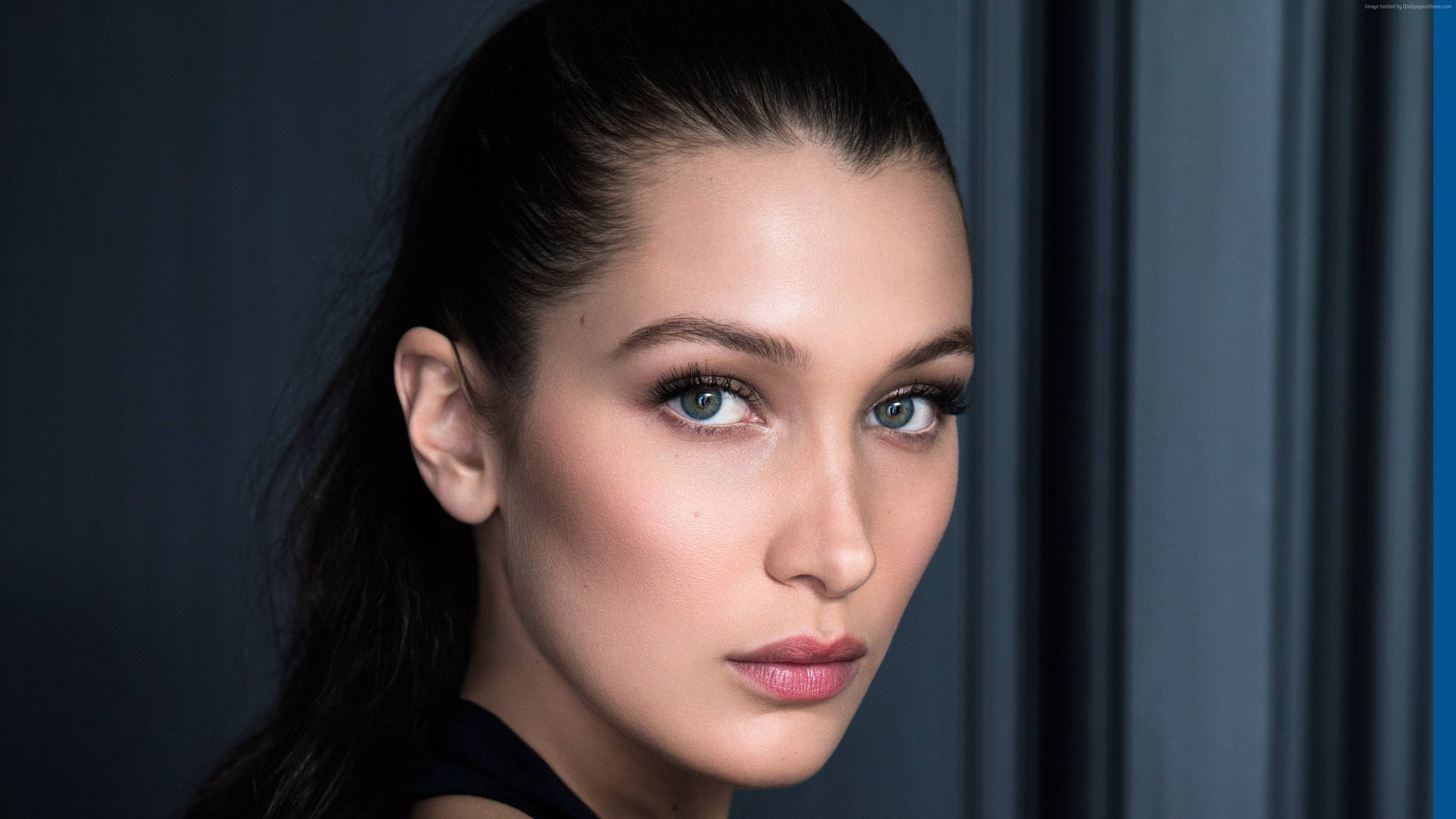 Bella Hadid, hair, headshot, looking at camera, young adult, hairstyle, eyeshadow, beautiful woman, adult, one person, celebrity, portrait, young women, HD Wallpaper