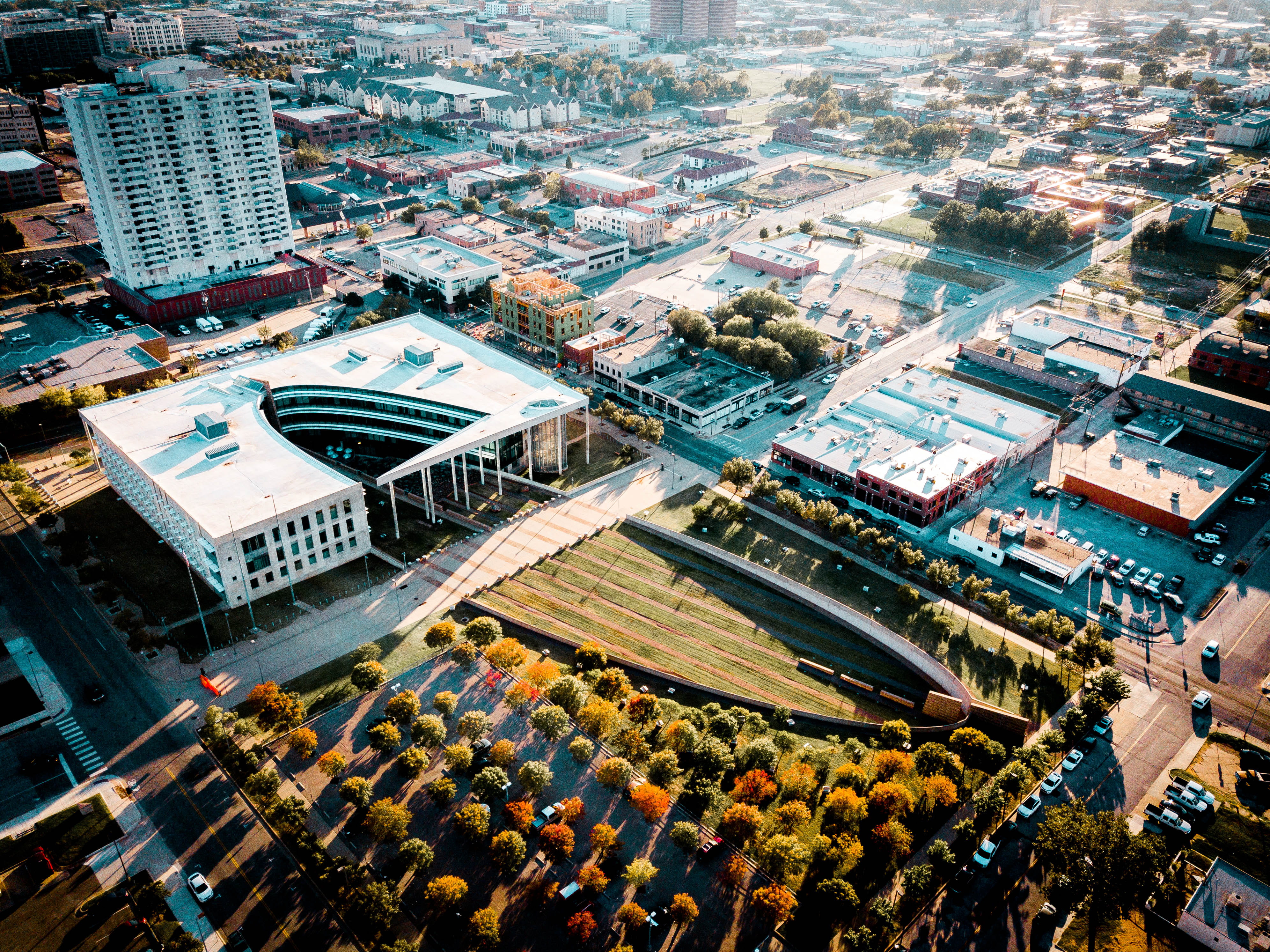 day, street, cityscape, transportation, crowd, oklahoma, skyscraper, group of people, aerial, crowded, land vehicle, united states, aerial view, outdoors, HD Wallpaper