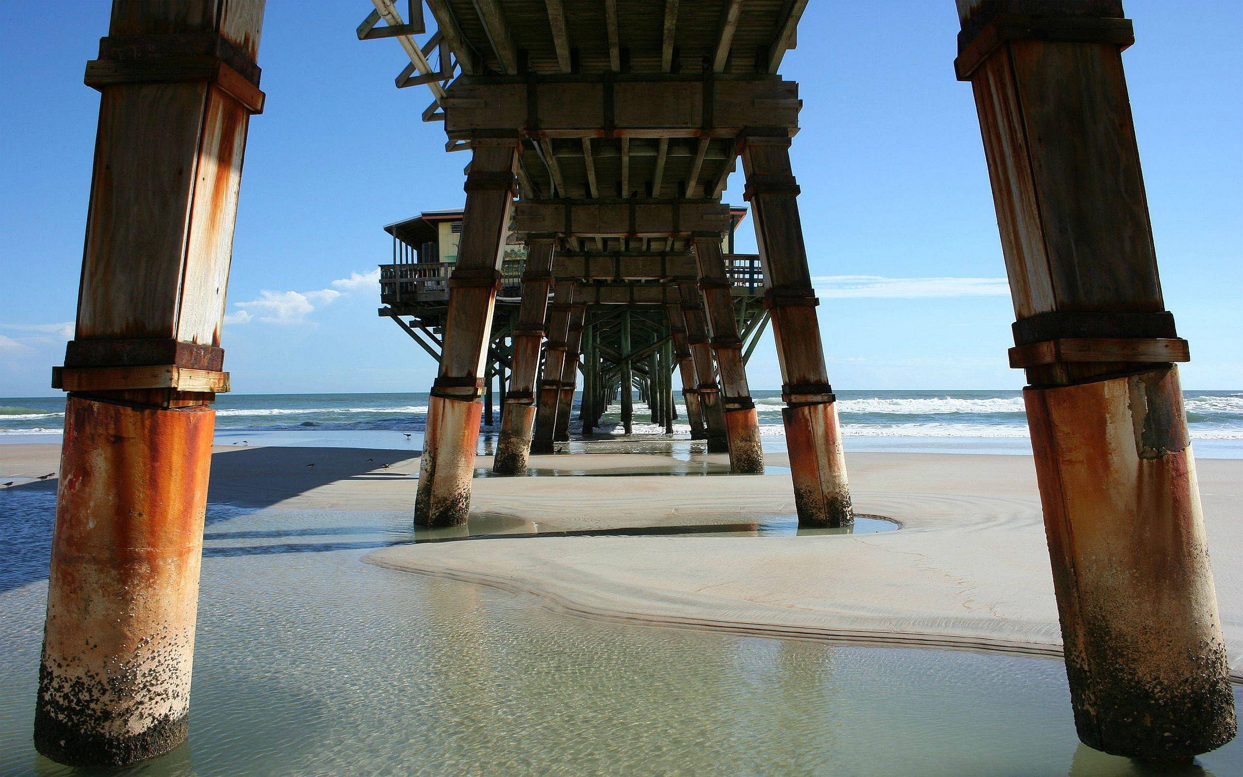 usa, pier, daytona, nature, 2K, beach, HD Wallpaper