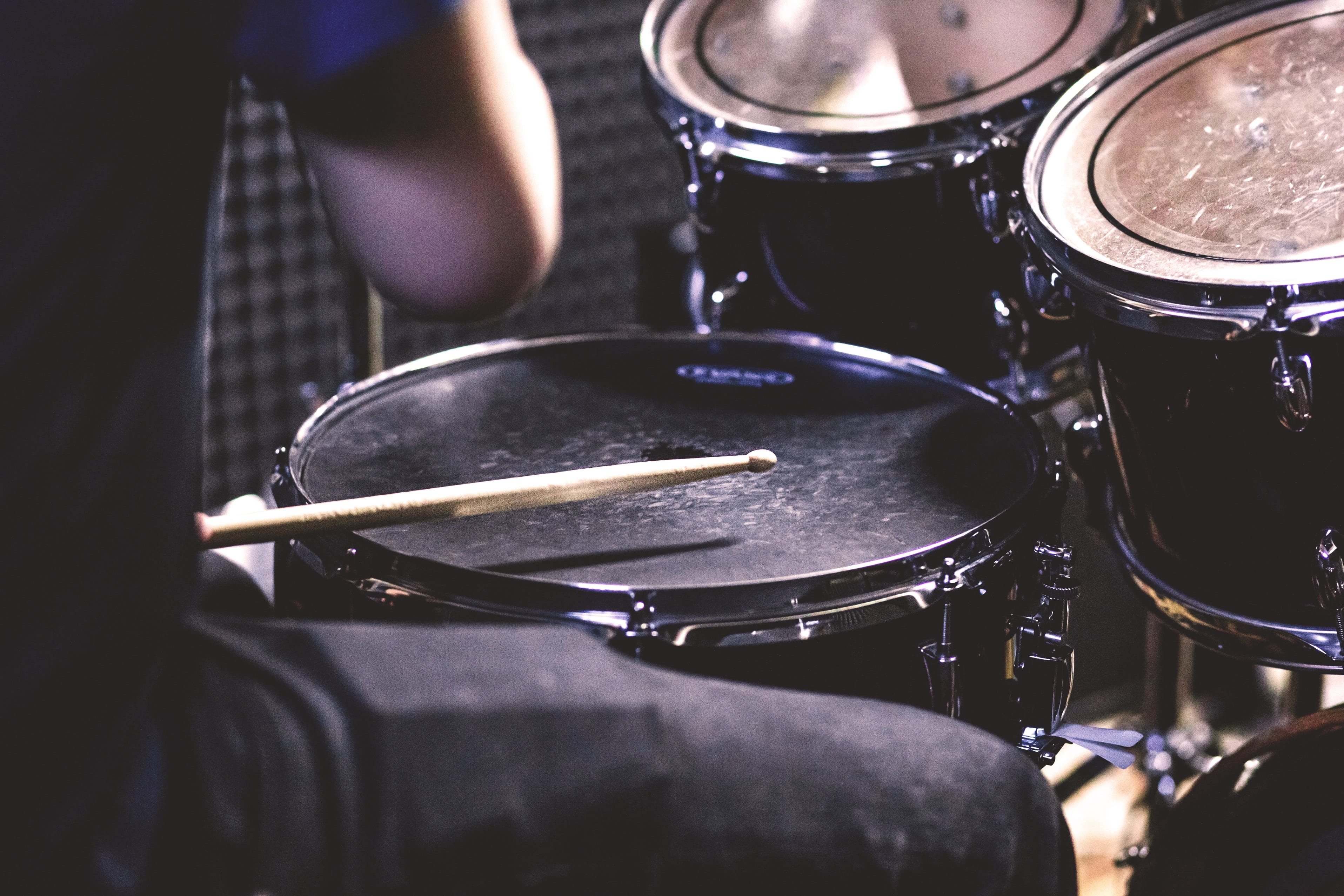 one person, drum kit, indoors, man, percussion instrument, close-up, person, set, concert, drumsticks, drum, drumstick, arts culture and entertainment, HD Wallpaper