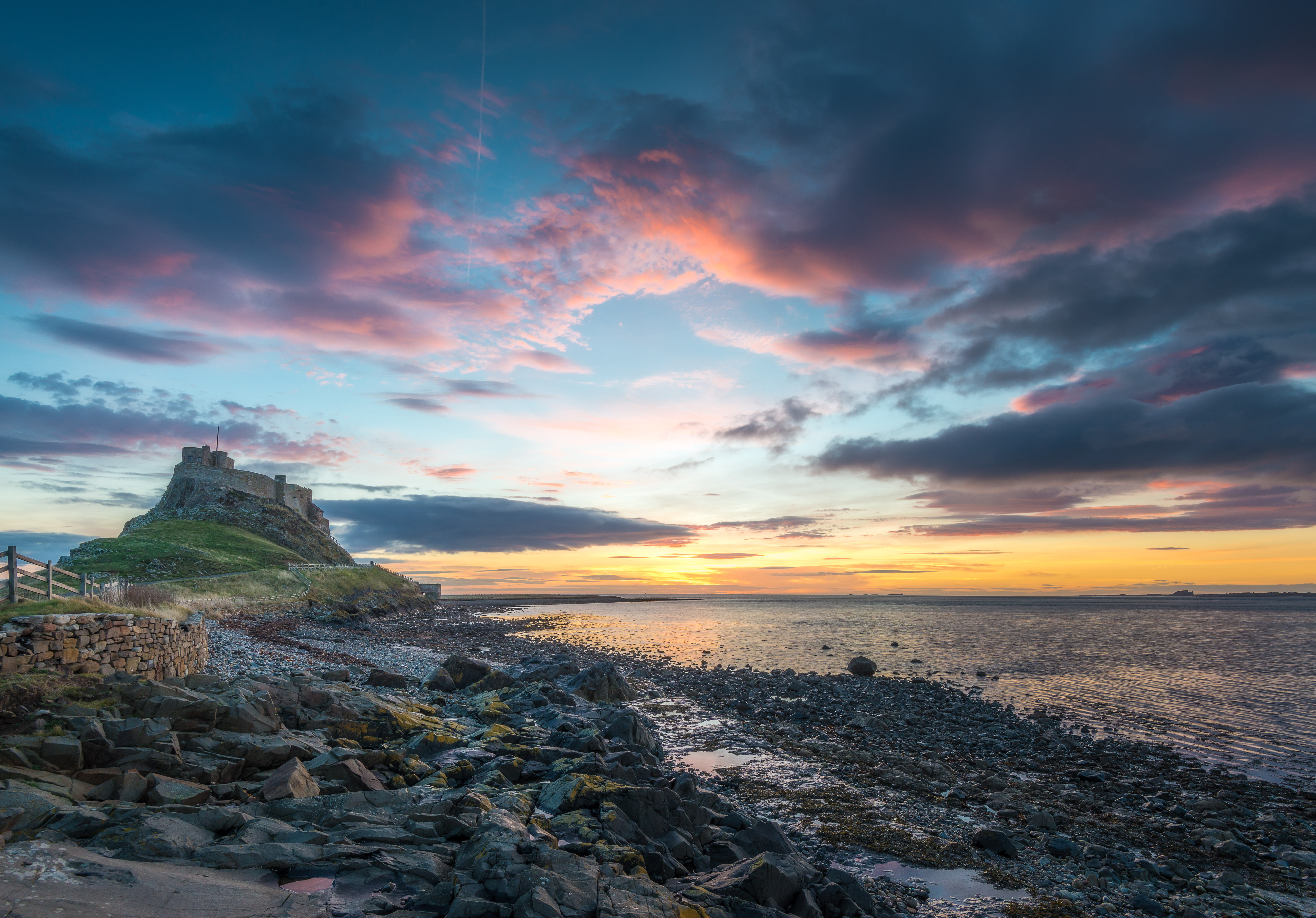 near, England, golden hour, sky, rock - Object, morning, nature, Nikon D800E, landscape photography, hill, near bed, Sunrise, rocks, 5K, landscape, sea, HD Wallpaper