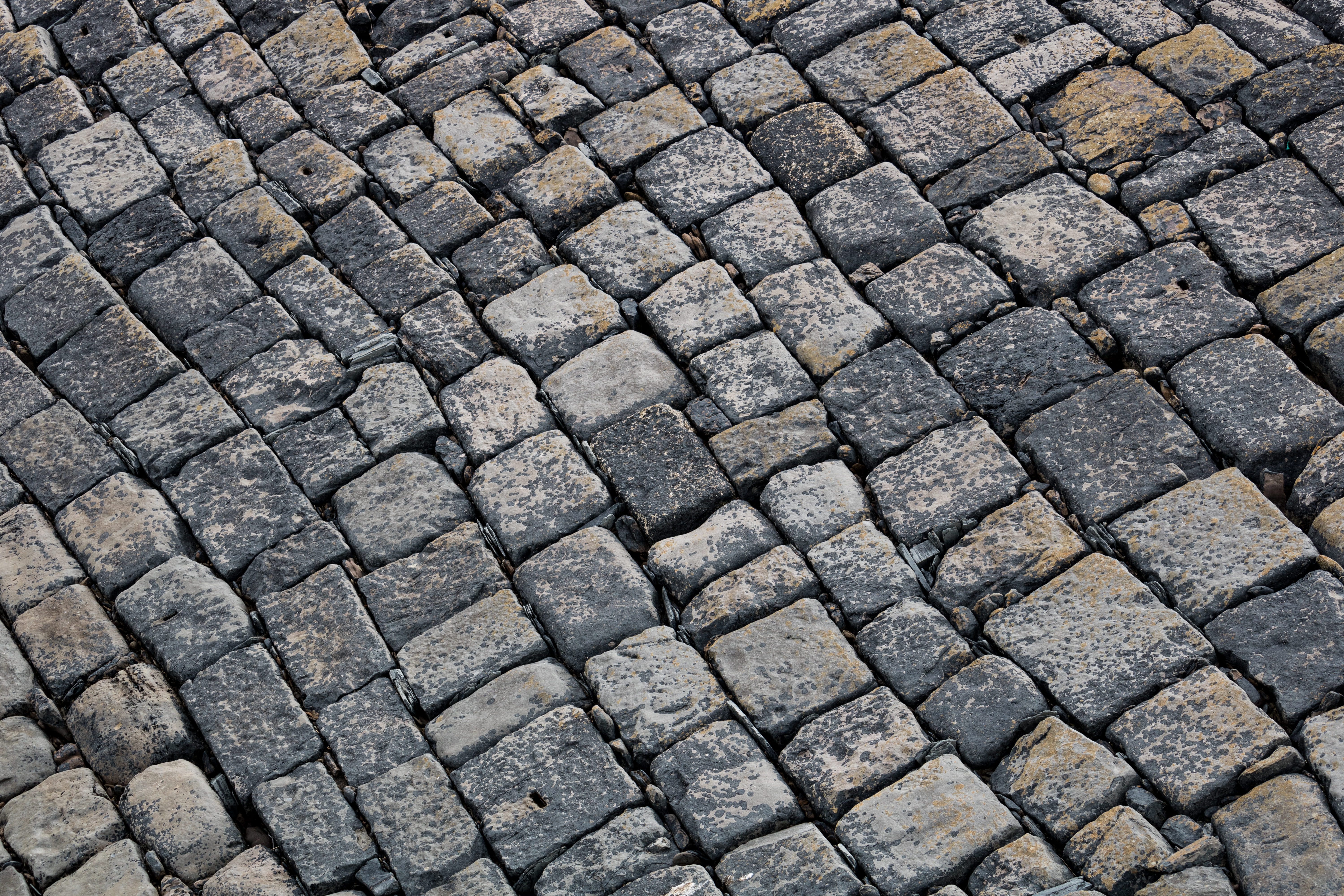 outdoors, gray, no people, street, grey, in a row, brown, full frame, day, stone, bude, wheel, roof tile, solid, united kingdom, bricks, pavement, paving stone, HD Wallpaper