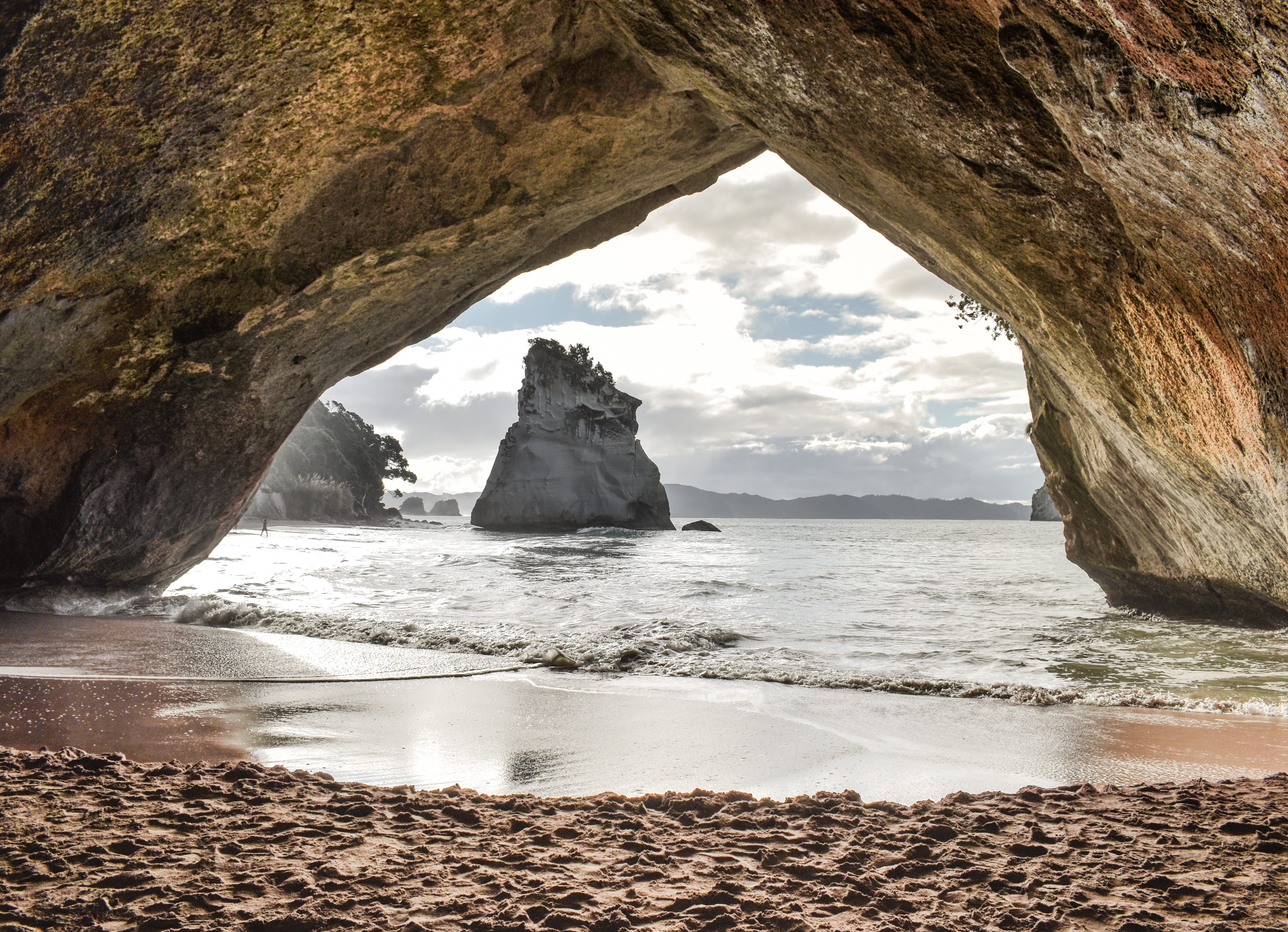 land, arch, solid, day, geology, scenery, sky, outdoor, rock formation, beauty in nature, landscape, ocean, tranquil scene, wilderness, culture, water, HD Wallpaper