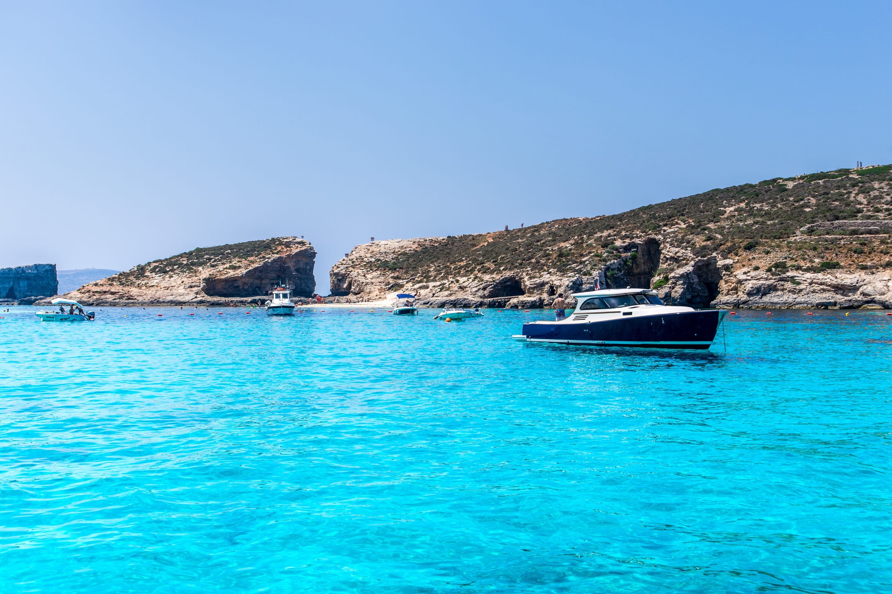 clear sky, yacht, yachting, water, no people, leisure, travel, sky, mode of transportation, beach, malta, waterfront, day, sea, scenics - nature, 2K, blue, HD Wallpaper