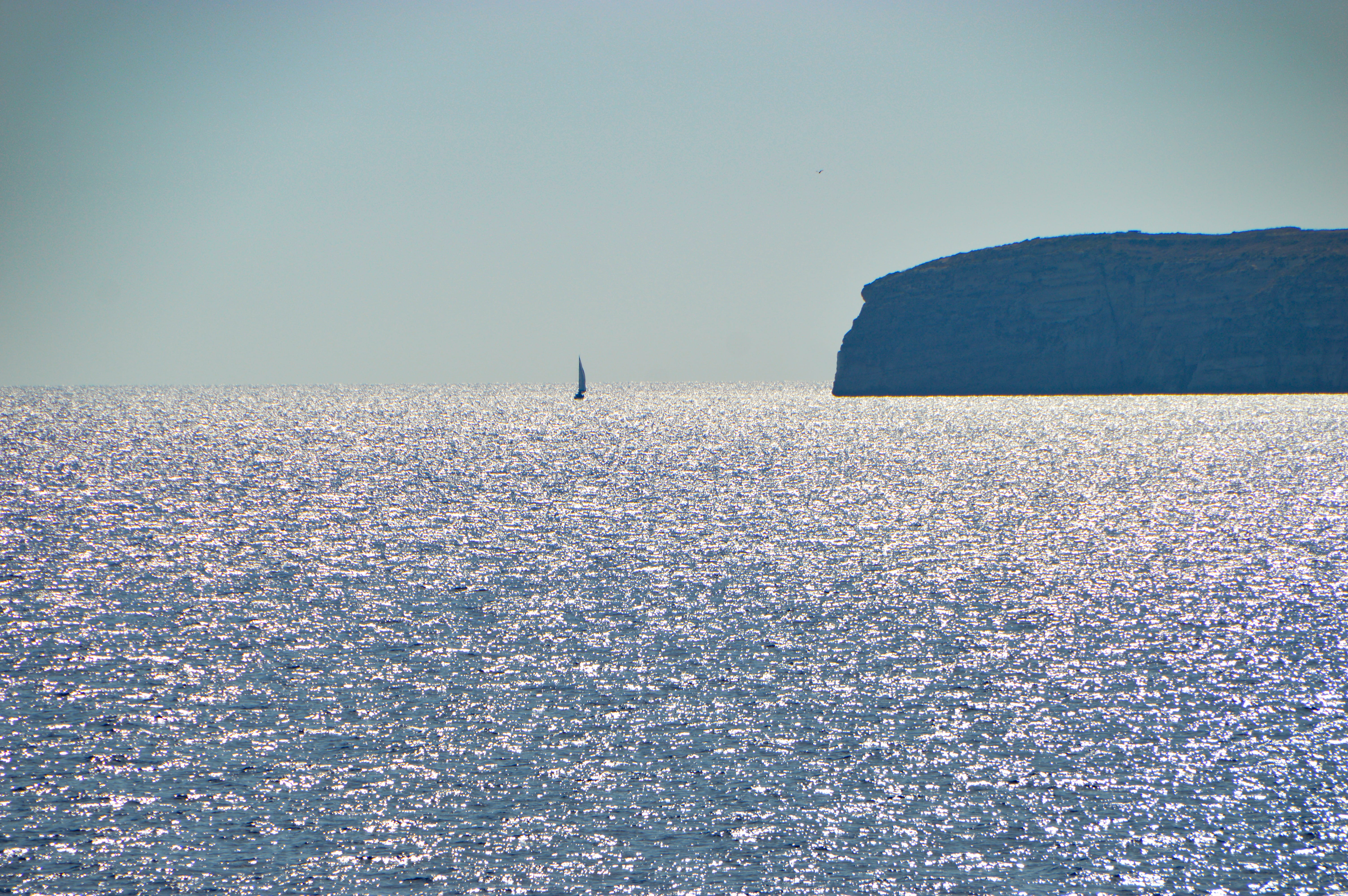 winter, nature, non-urban scene, scenics - nature, gozo, malta, silhouette, sea, day, beauty in nature, environment, one person, snow, tranquility, water, HD Wallpaper