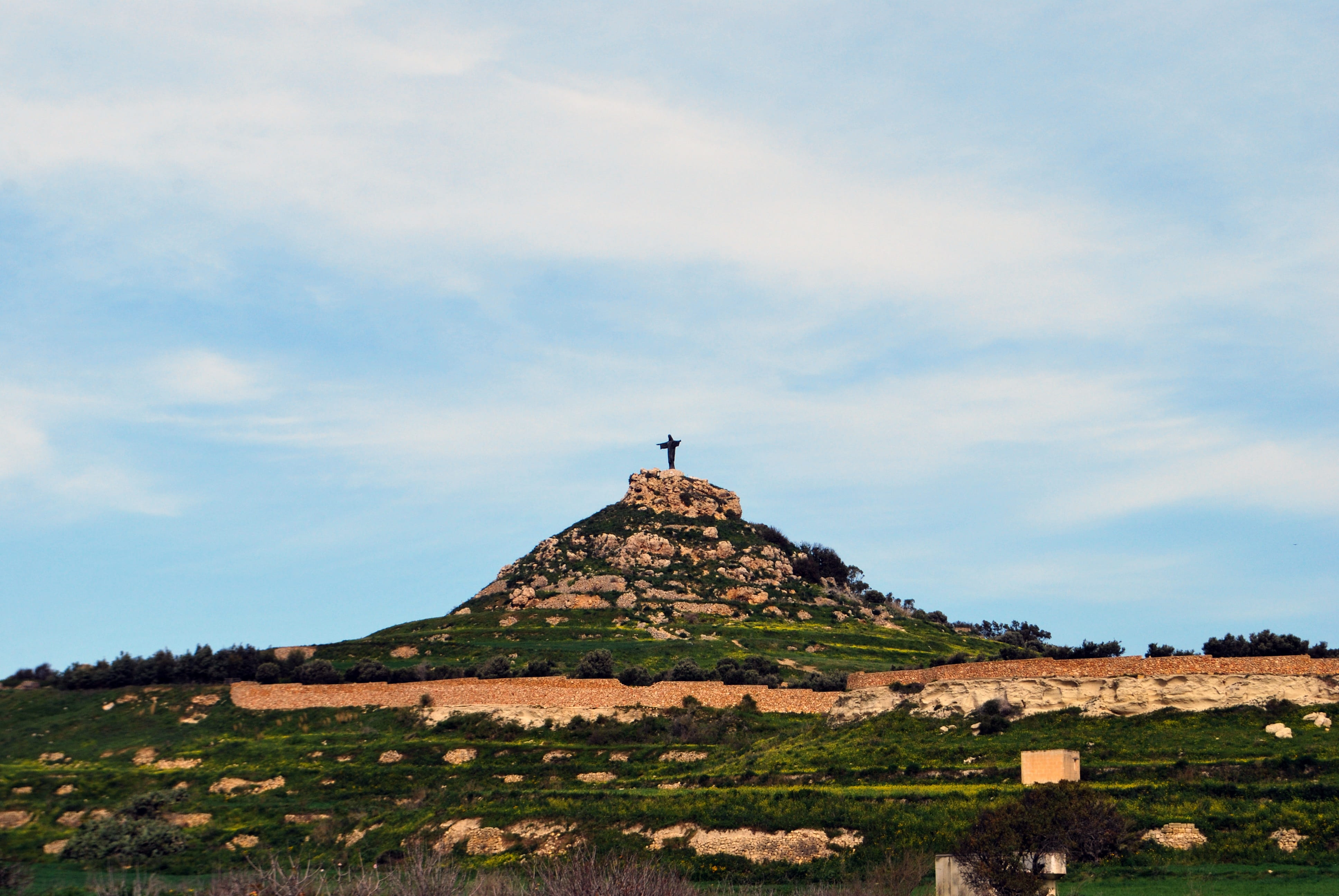 gozo, architecture, statue, ancient, travel, nature, green, walking, tas salvatur, travel destinations, built structure, sky, low angle view, history, solid, HD Wallpaper