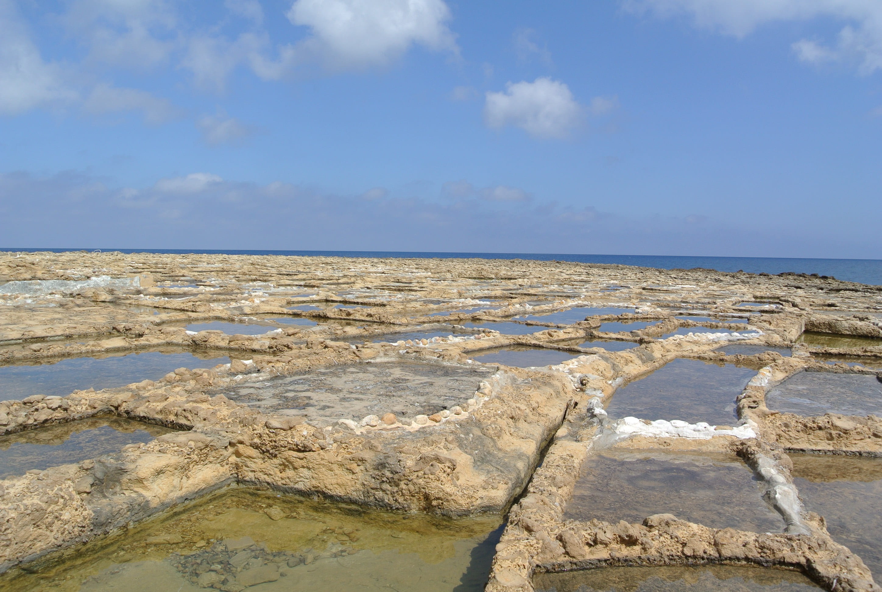 cloud - sky, beauty in nature, horizon, day, travel, water, tranquility, salt pans, salt, nature, malta, salt flat, outdoors, no people, scenics - nature, HD Wallpaper