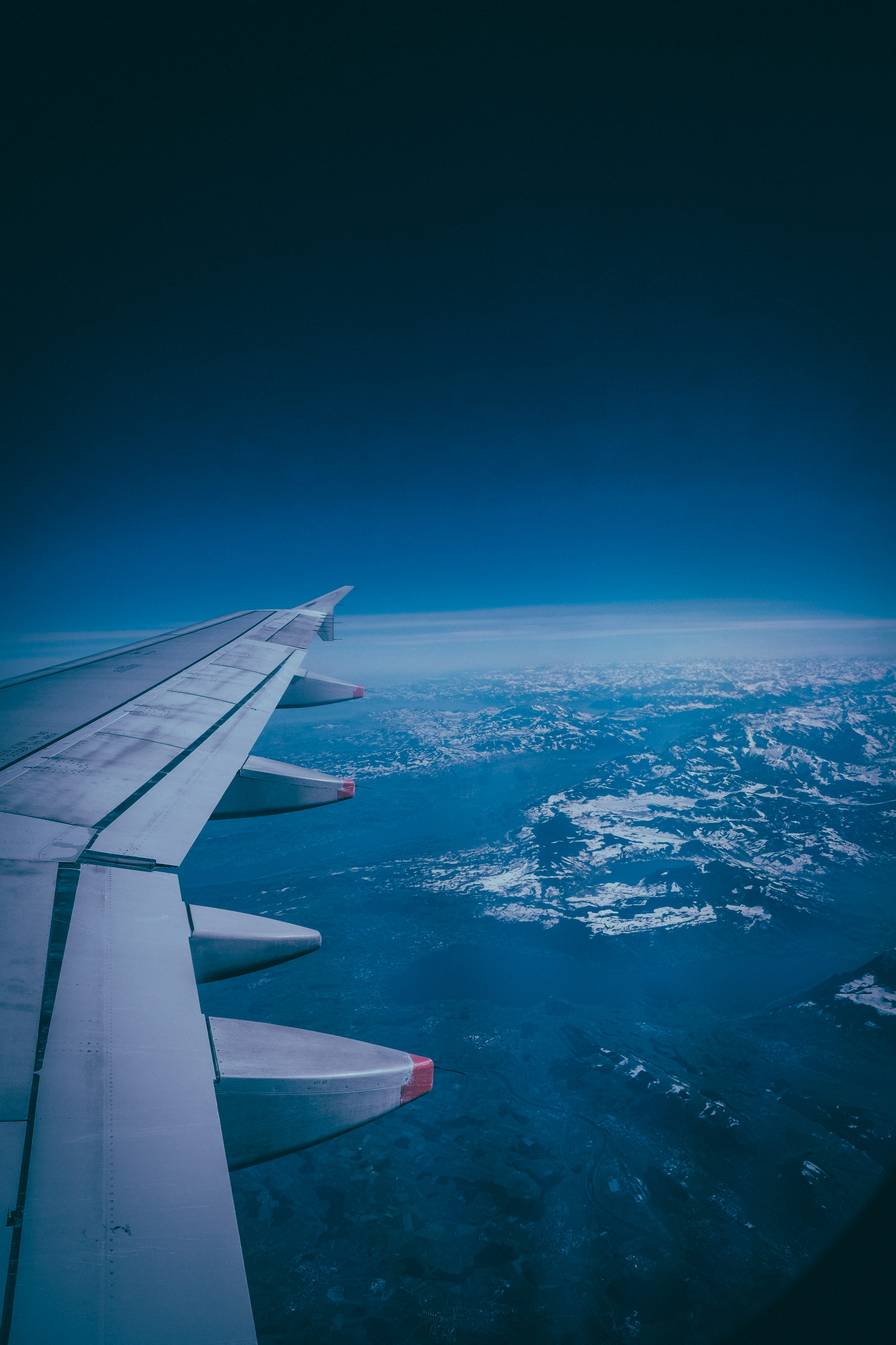 mid-air, azure sky, land, 5K, transportation, environment, journey, on the move, cloud - sky, travel, landscape, aerial view, blue, ocean, mode of transportation, Phone HD Wallpaper