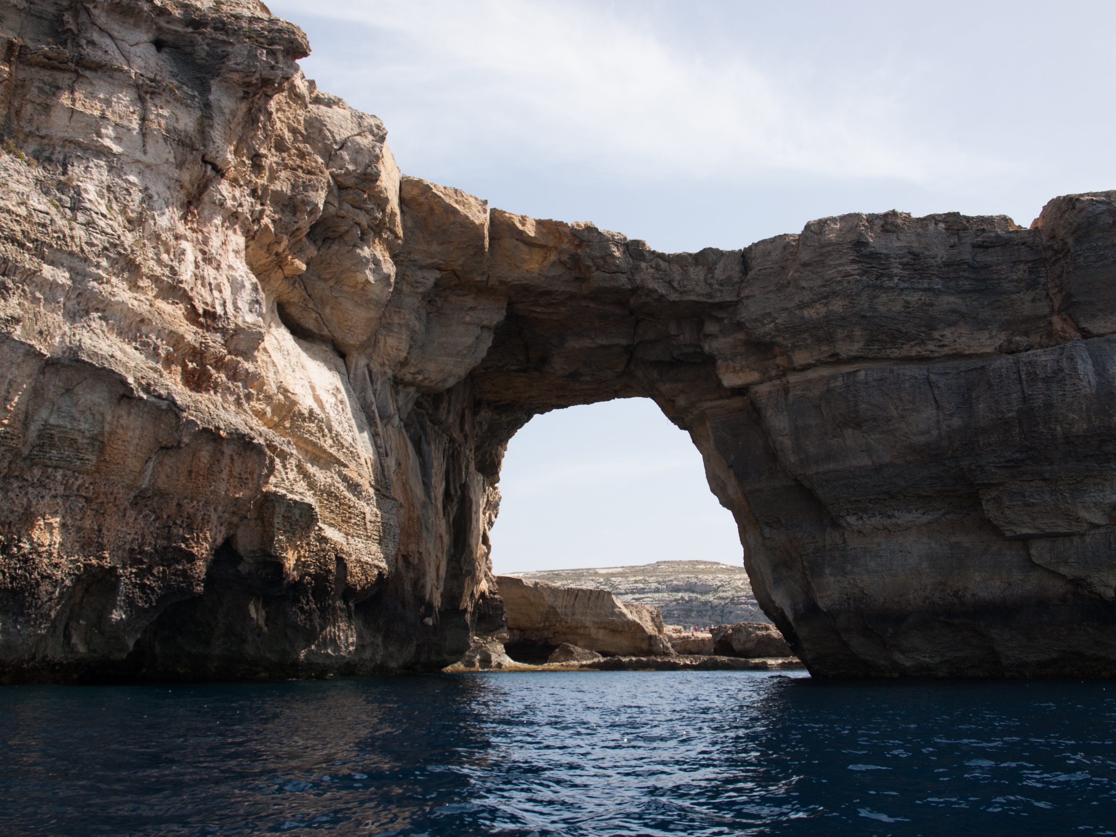besides, rock, non-urban scene, 2K, tranquil scene, azure window, outdoors, rock - object, sky, natural arch, no people, rock formation, solid, waterfront, HD Wallpaper