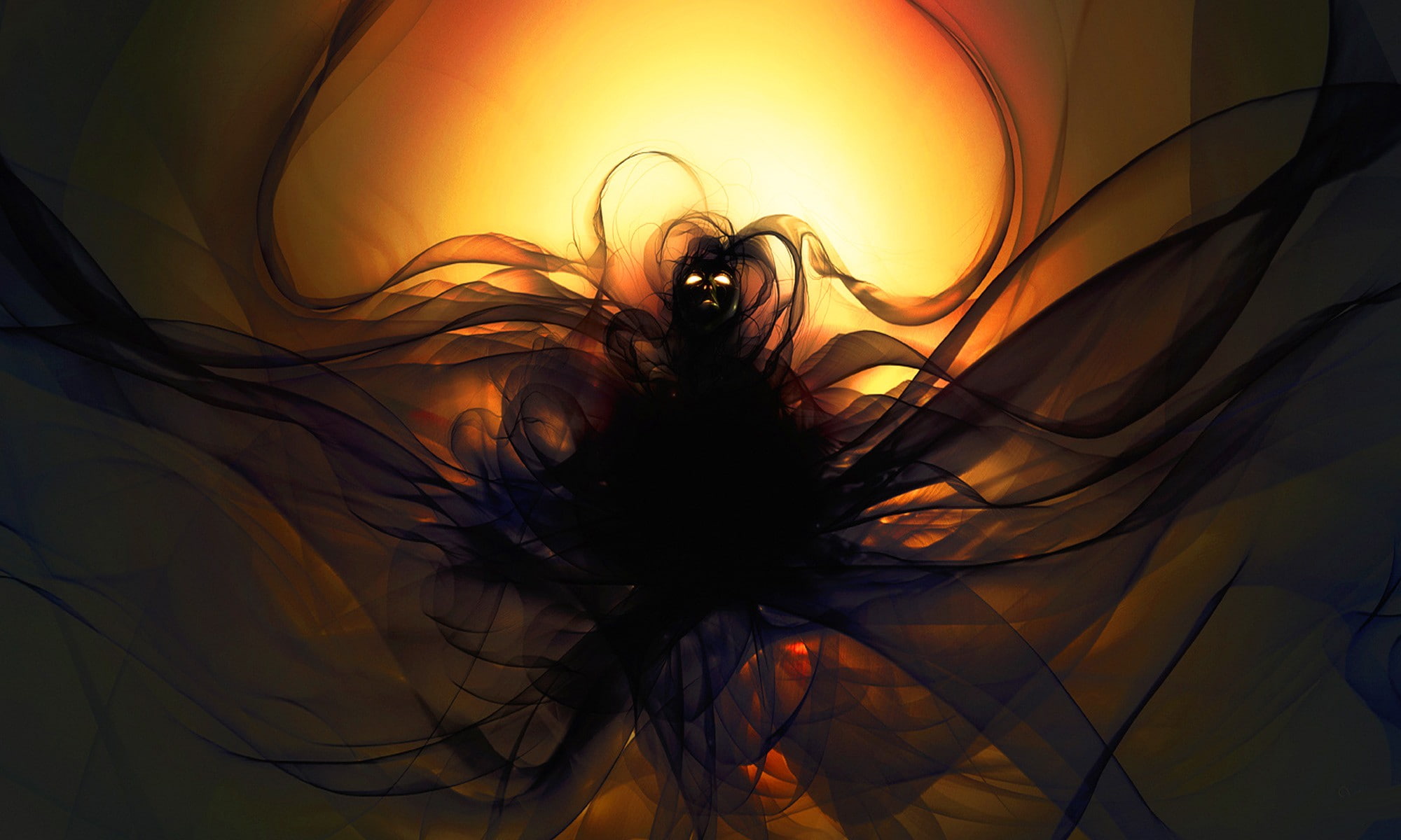 hair, long hair, adult, human hair, one person, artwork, creativity, women, nature, orange color, fantasy art, abstract, young adult, fire, portrait, wind, HD Wallpaper