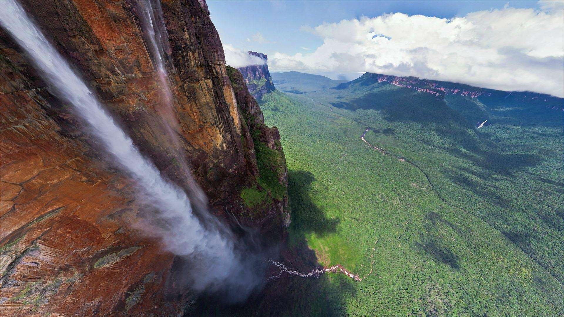 waterfall, falls, water, angle, angle falls, venezuela, hd, 1080P, HD Wallpaper