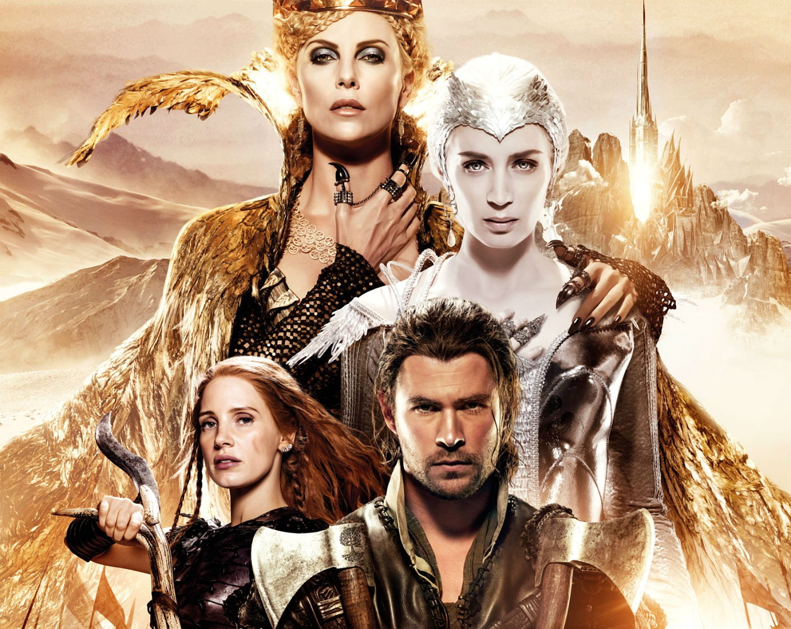 poster, fantasy, action, 720P, snow, war, brothers, adventure, grimm, fairy, huntsman, drama, white, disney, winters, HD Wallpaper