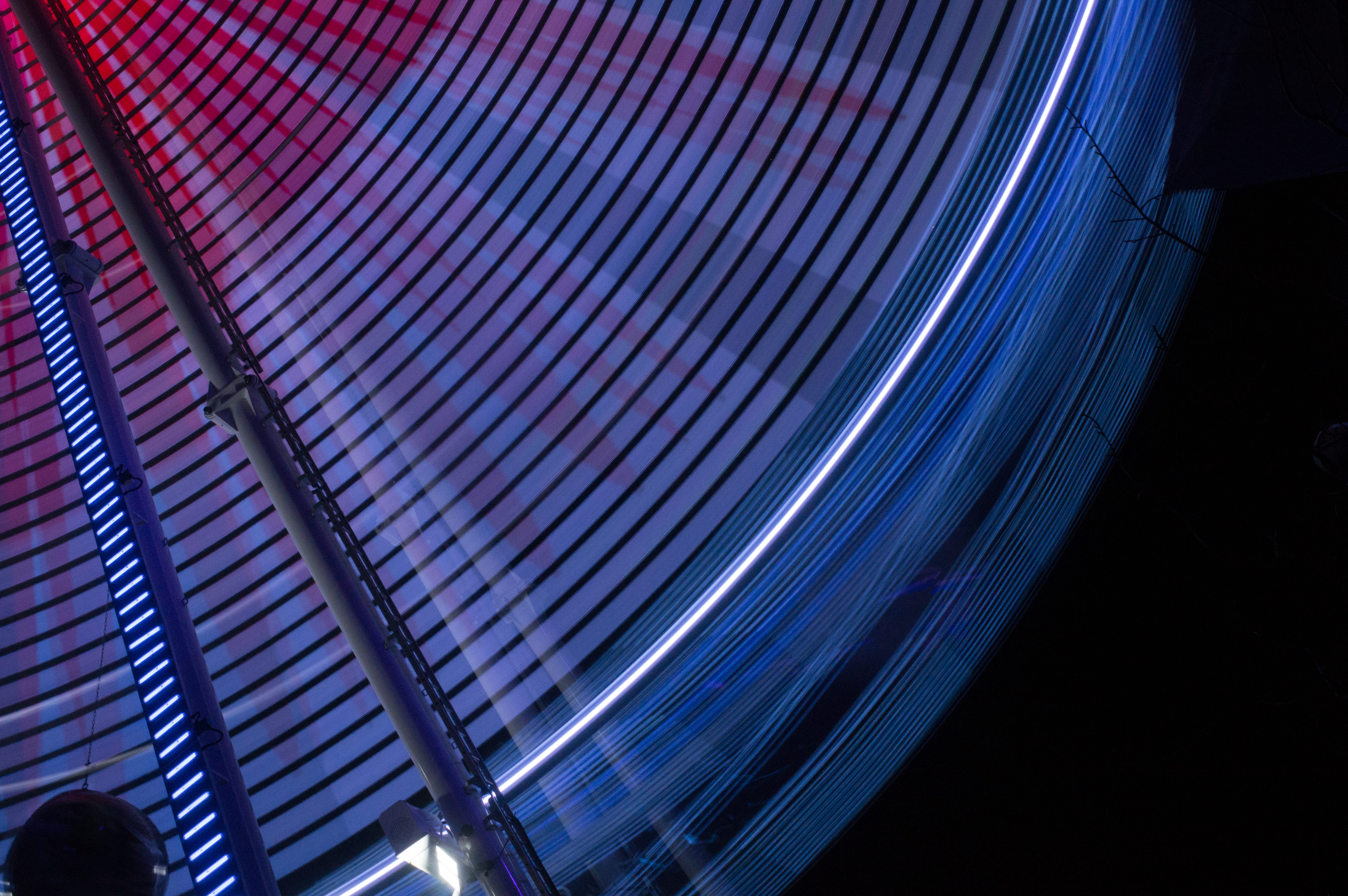 monumebt, in a row, nightclub, big wheel, nightlife, santa claus, france, arts culture and entertainment, 5K, dark, expo, metal, abstract, carousel, blue, HD Wallpaper