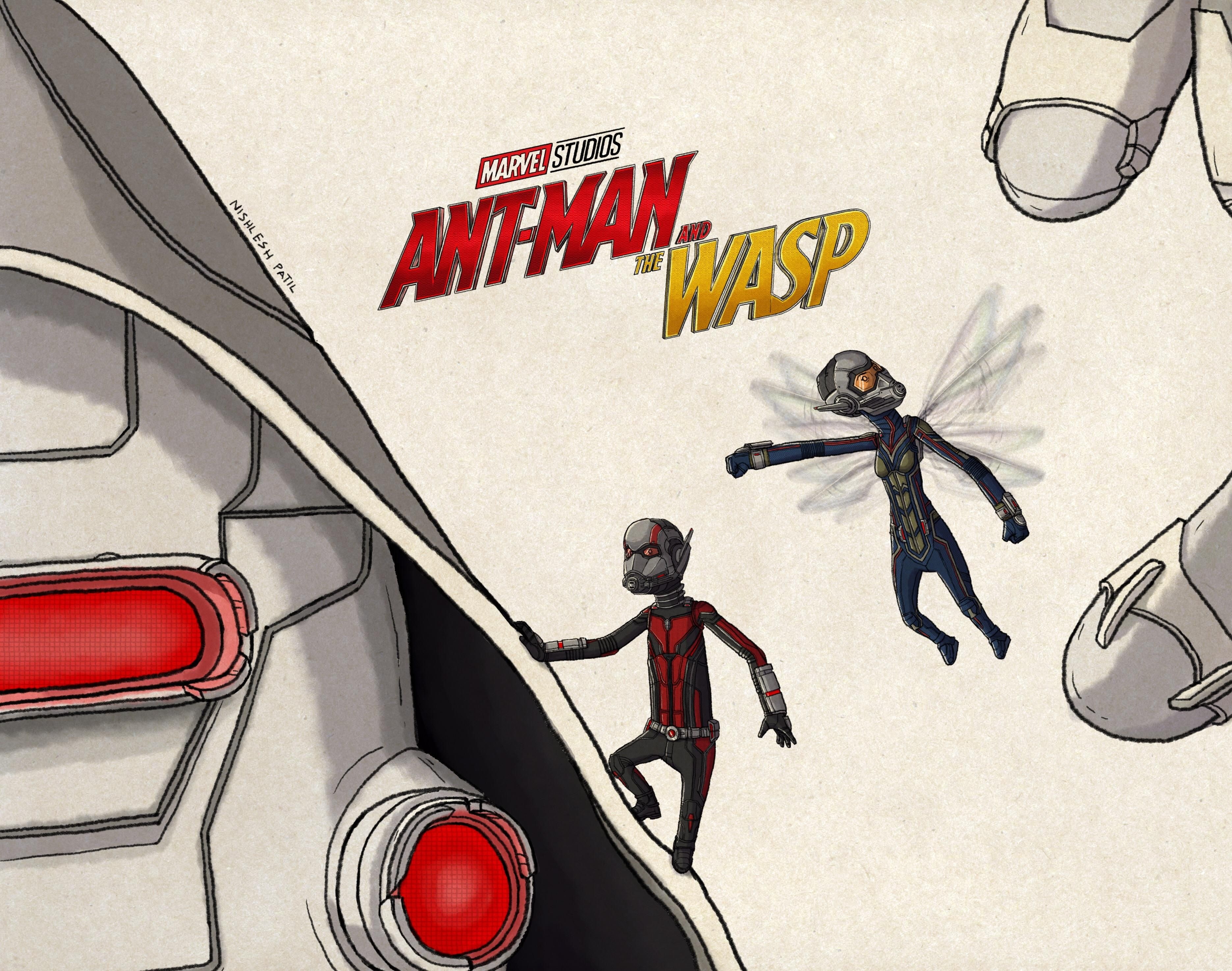 2K, artist, 4k, hd, movies, behance, 2018 movies, ant man and the wasp, digital art, ant man, HD Wallpaper