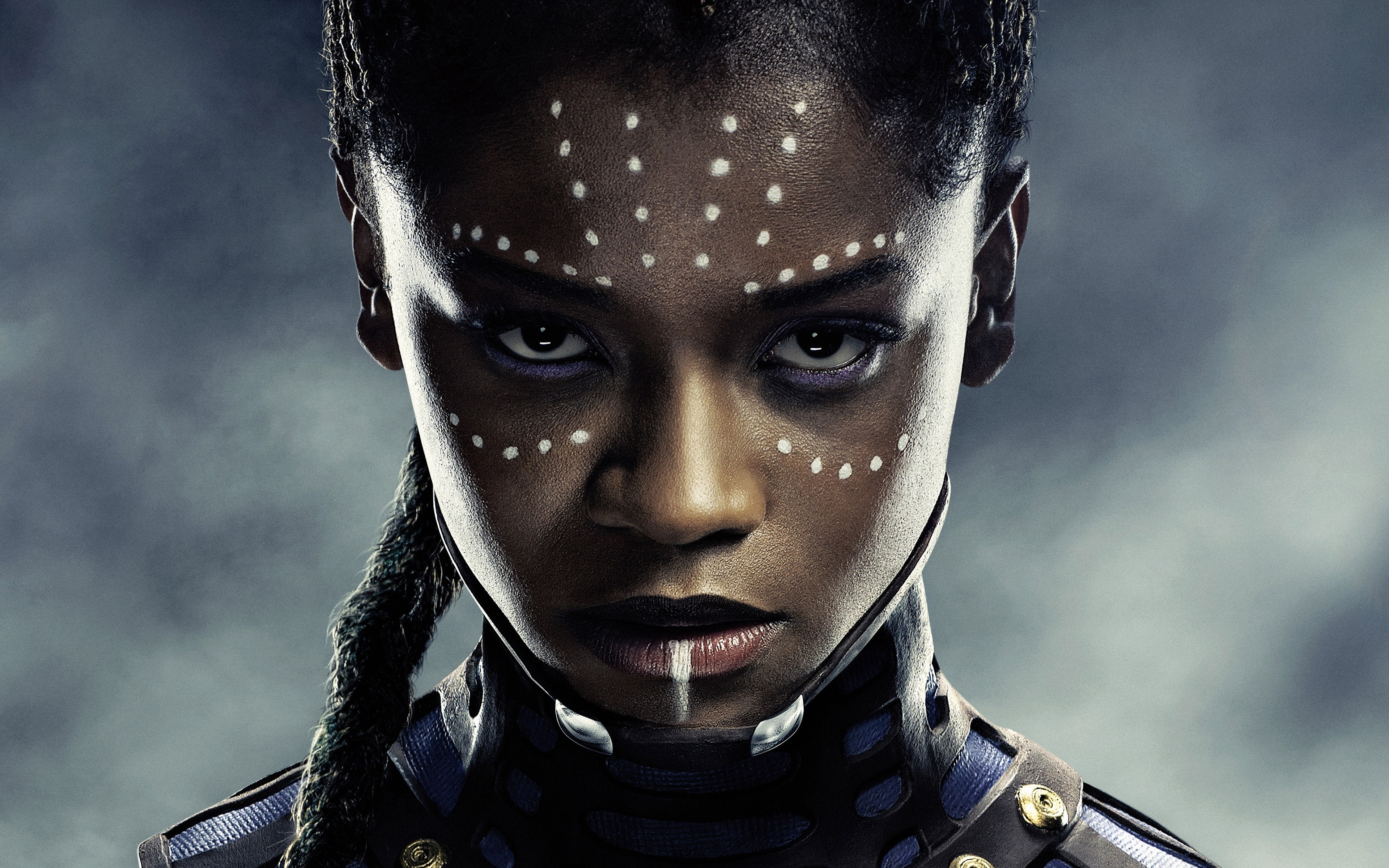 panther, poster, 4K, close-up, young women, human face, serious, human body part, one person, focus on foreground, portrait, aggression, sky, front view, HD Wallpaper