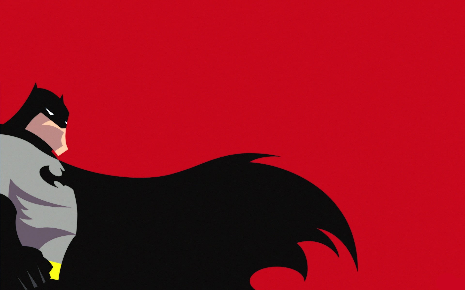 minimalism, batman, red, 1080P, background, red background, HD Wallpaper