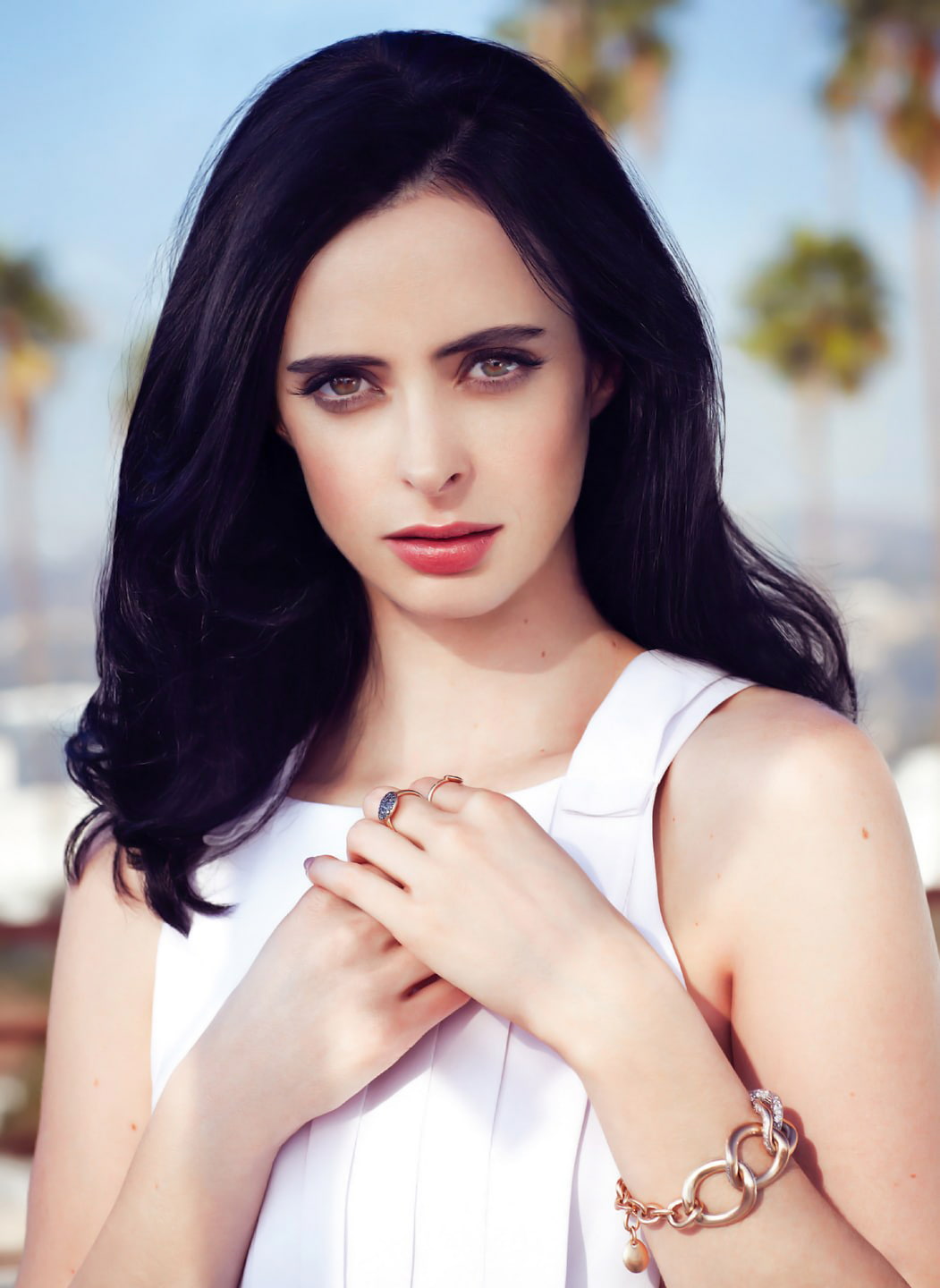 beautiful woman, clothing, elegance, Krysten Ritter, luxury, hair, looking at camera, human face, fashion, adult, young adult, 720P, young women, glamour, Phone HD Wallpaper
