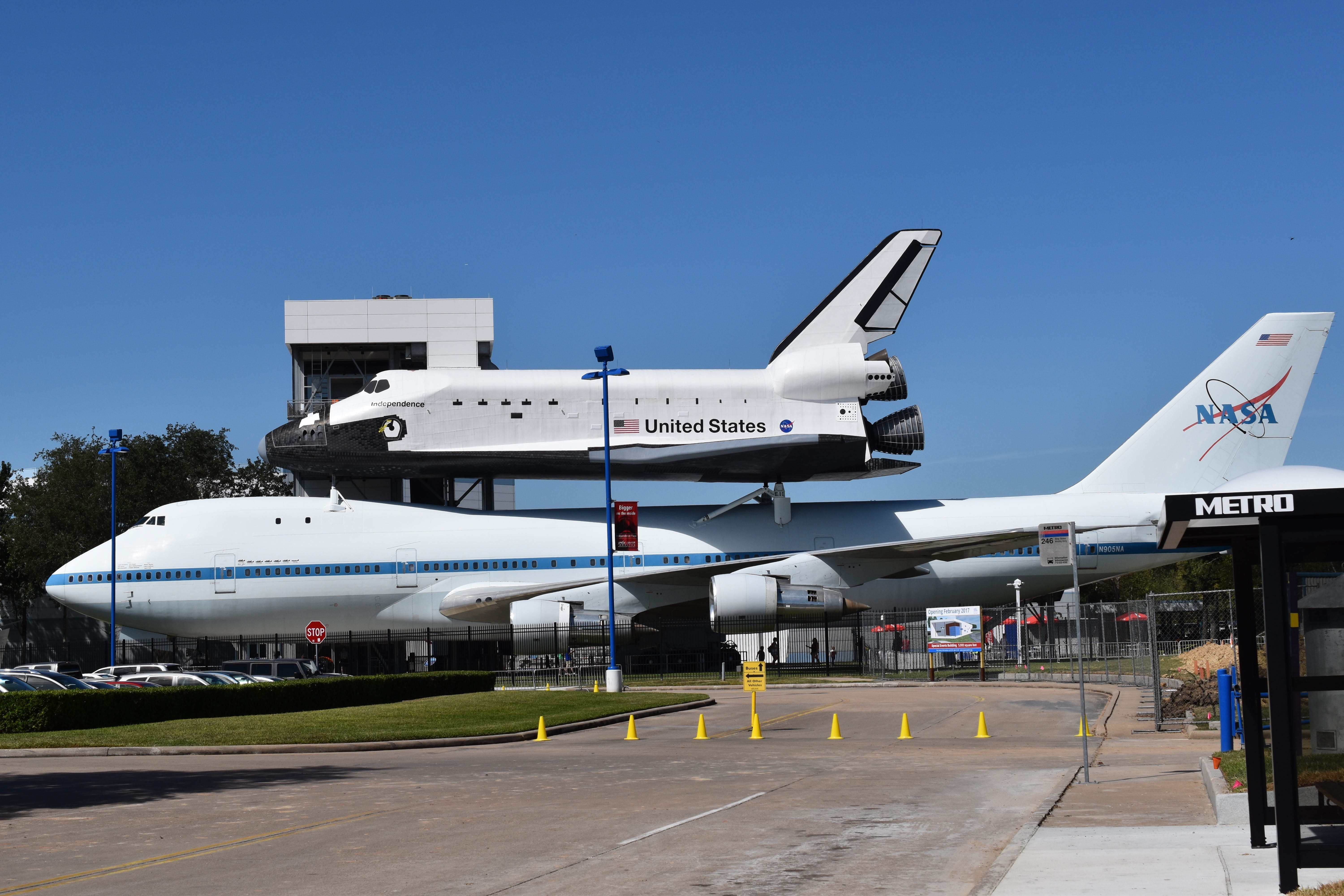 road, nature, Usa, sky, travel, building exterior, airport, Space, outdoors, air vehicle, mode of transportation, rockets, architecture, plane, transportation, HD Wallpaper