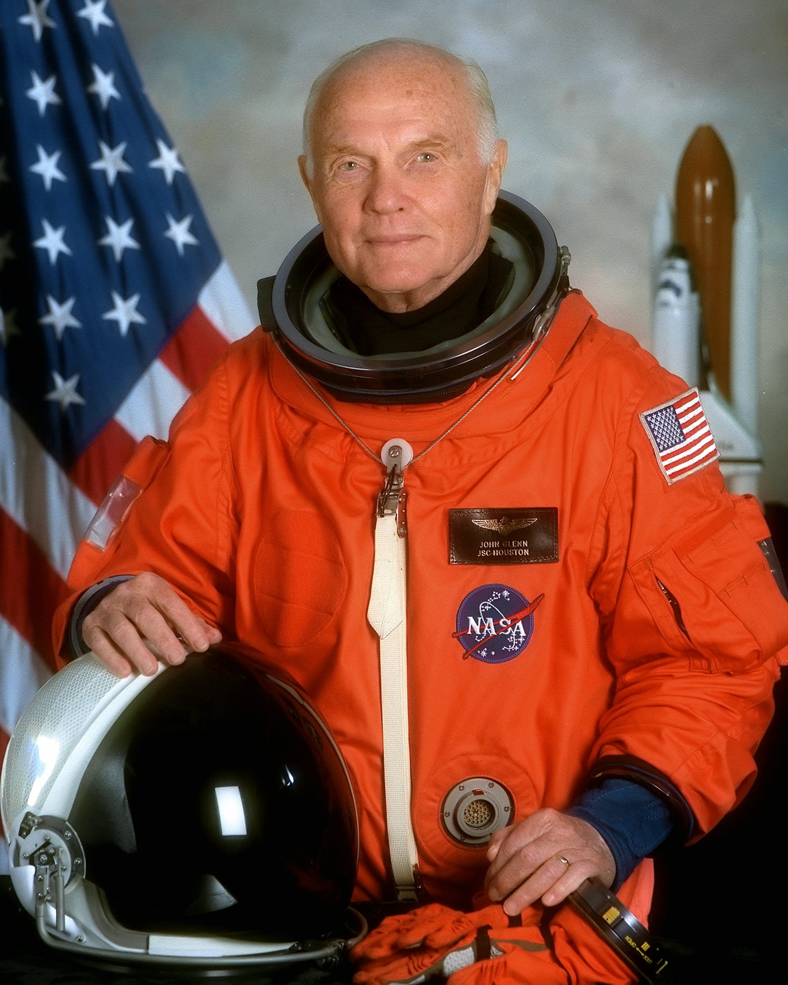 occupation, adult, engineer, americas first astronauts, senator, men, uniform, responsibility, mercury seven, ohio, photo, official portrait, friendship 7, Phone HD Wallpaper