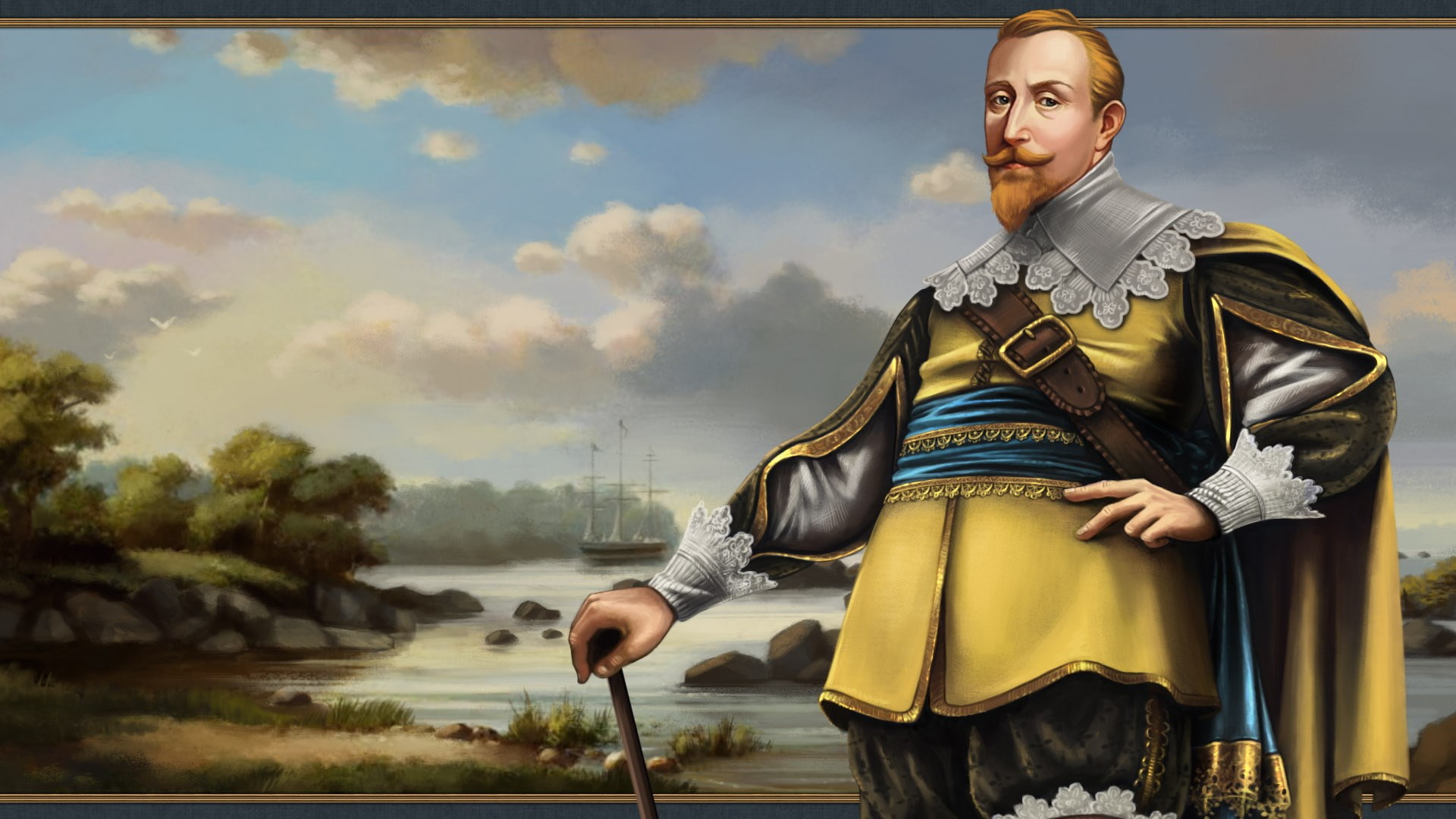 clothing, water, portrait, sword, nature, adult, holding, weapon, one person, security, outdoors, Europa Universalis IV, looking at camera, three quarter length, HD Wallpaper