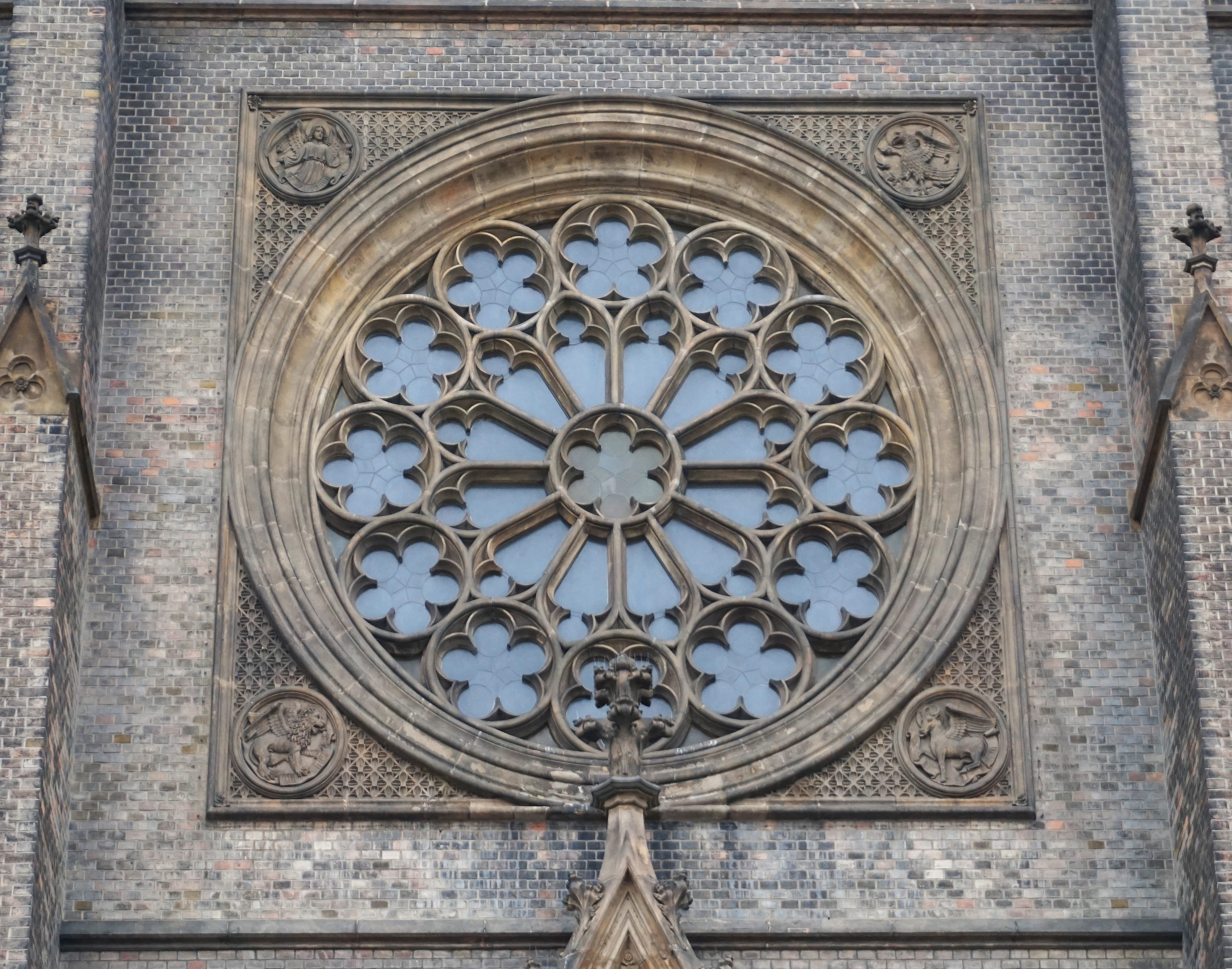 art and craft, architecture, clock face, spirituality, window, pattern, shape, art, circle, church, design, ancient, building, czechia, low angle view, HD Wallpaper