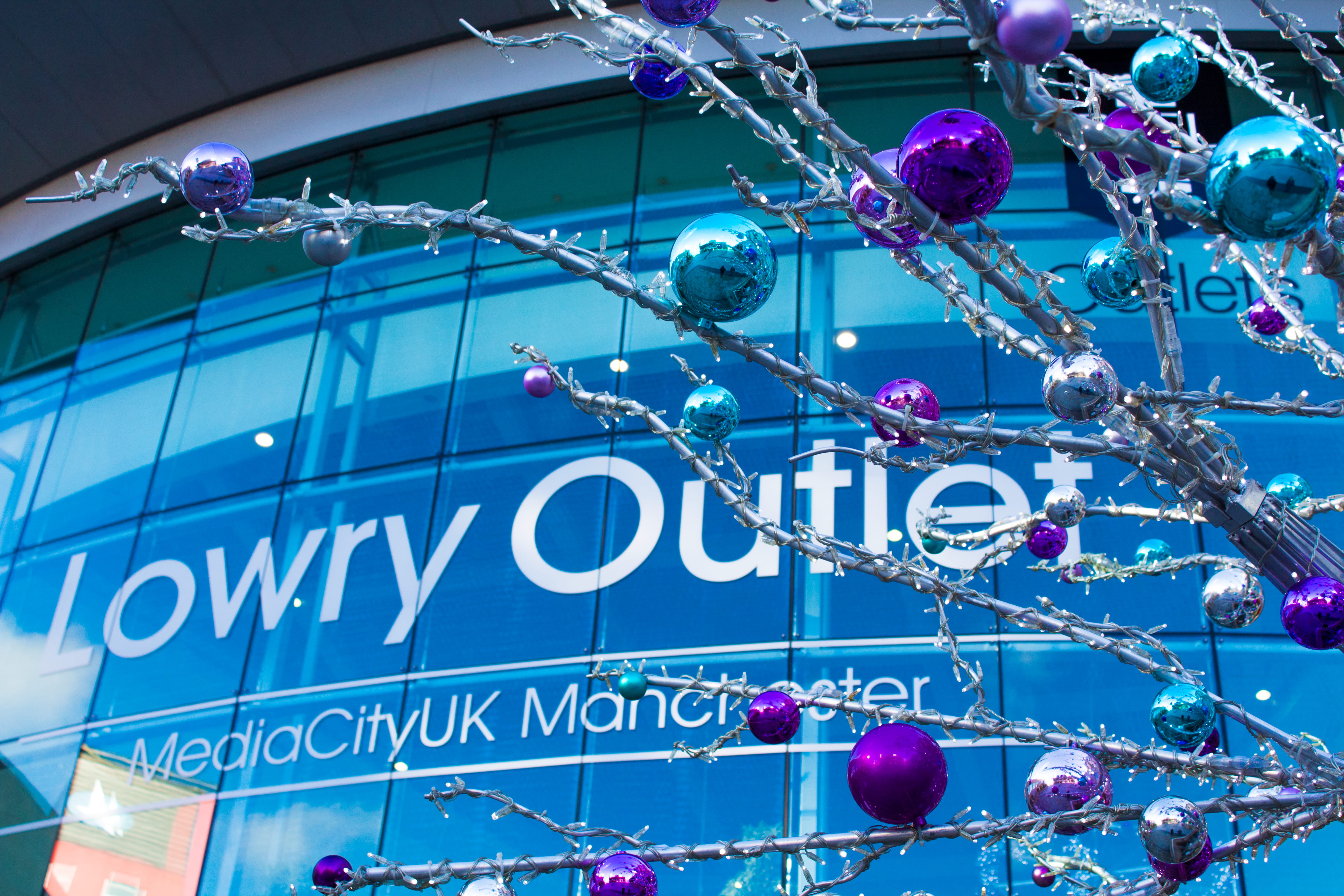no people, text, decoration, glass, communication, balloon, hanging, lowry outlet, 5K, representation, low angle view, salford, building, commerce, sky, HD Wallpaper