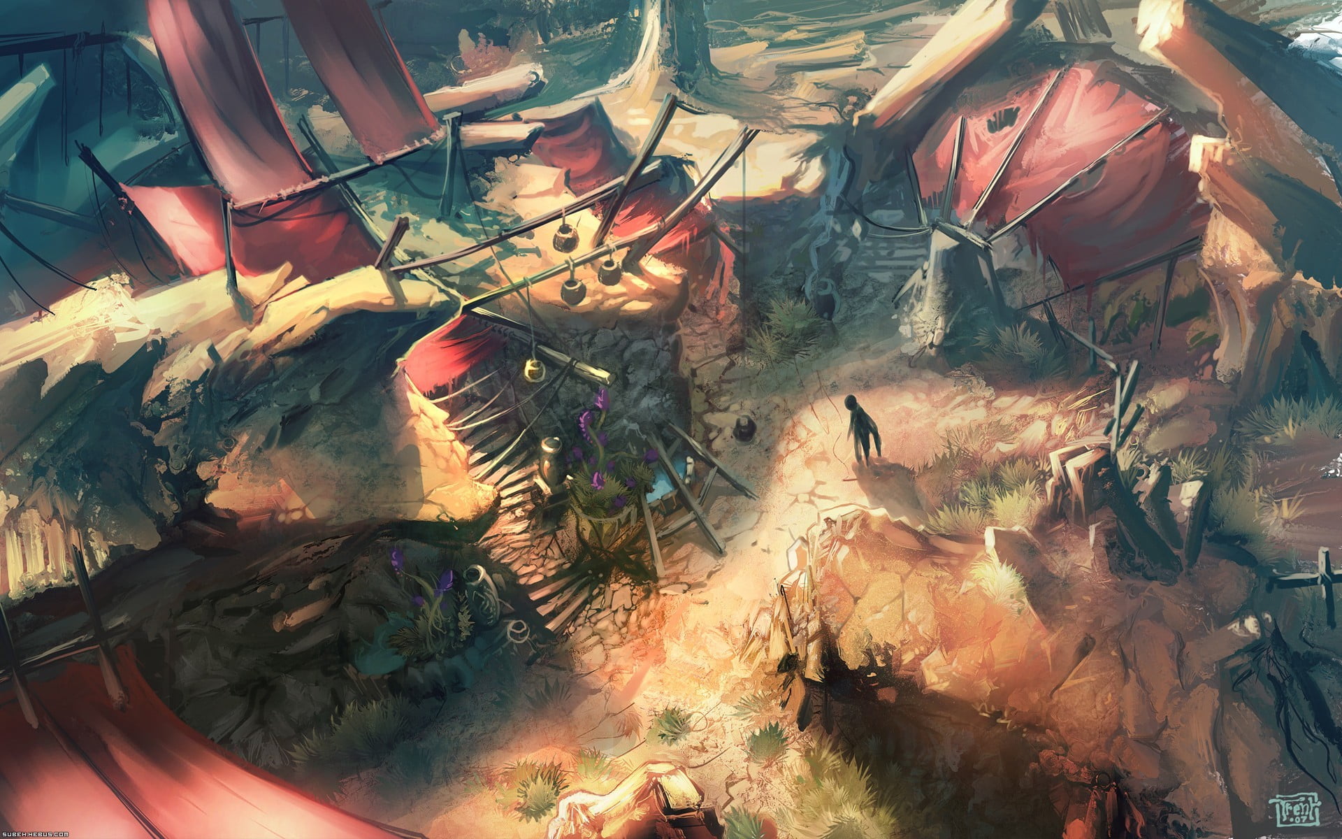 fragility, tents, vulnerability, Diablo III, illustration, full frame, day, 1080P, close-up, sunlight, plant part, outdoors, high angle view, backgrounds, HD Wallpaper