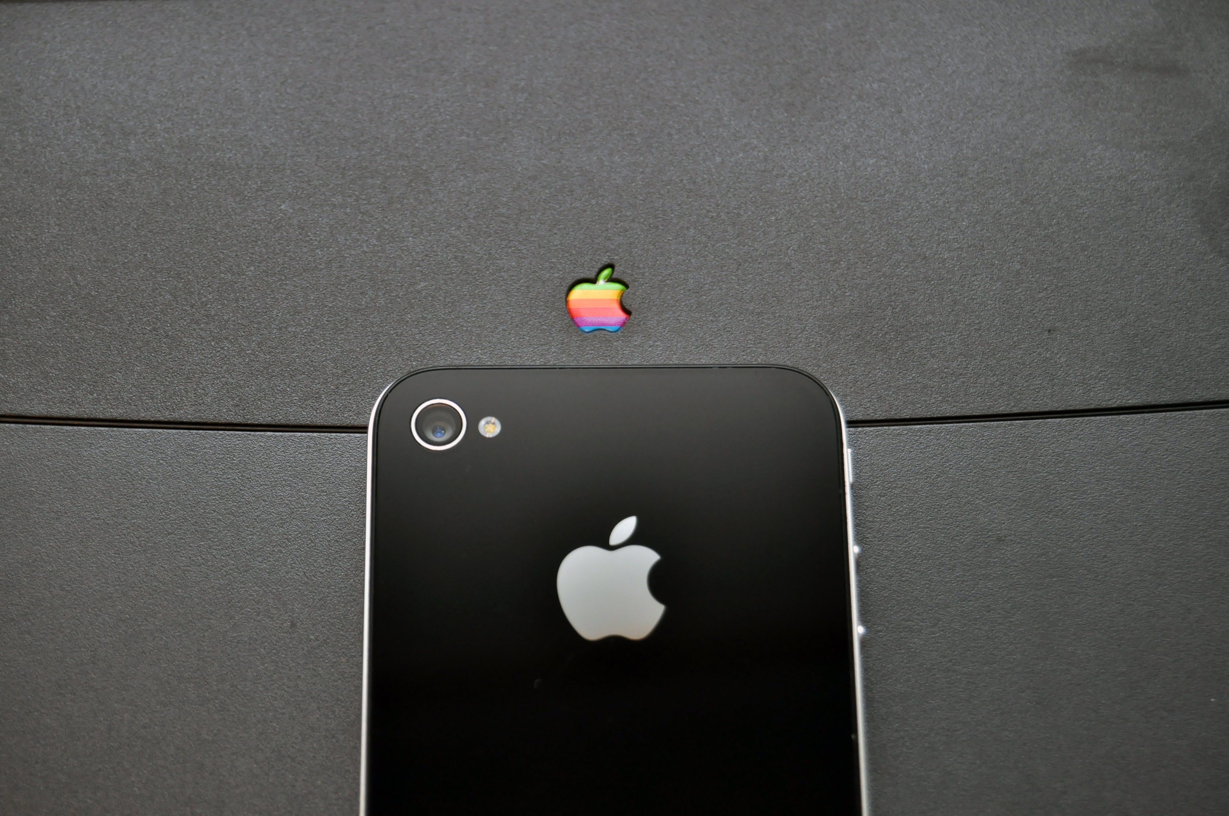 4K, iPhone 4s, photography, powerbook, Apple Inc., iPhone, logo, HD Wallpaper