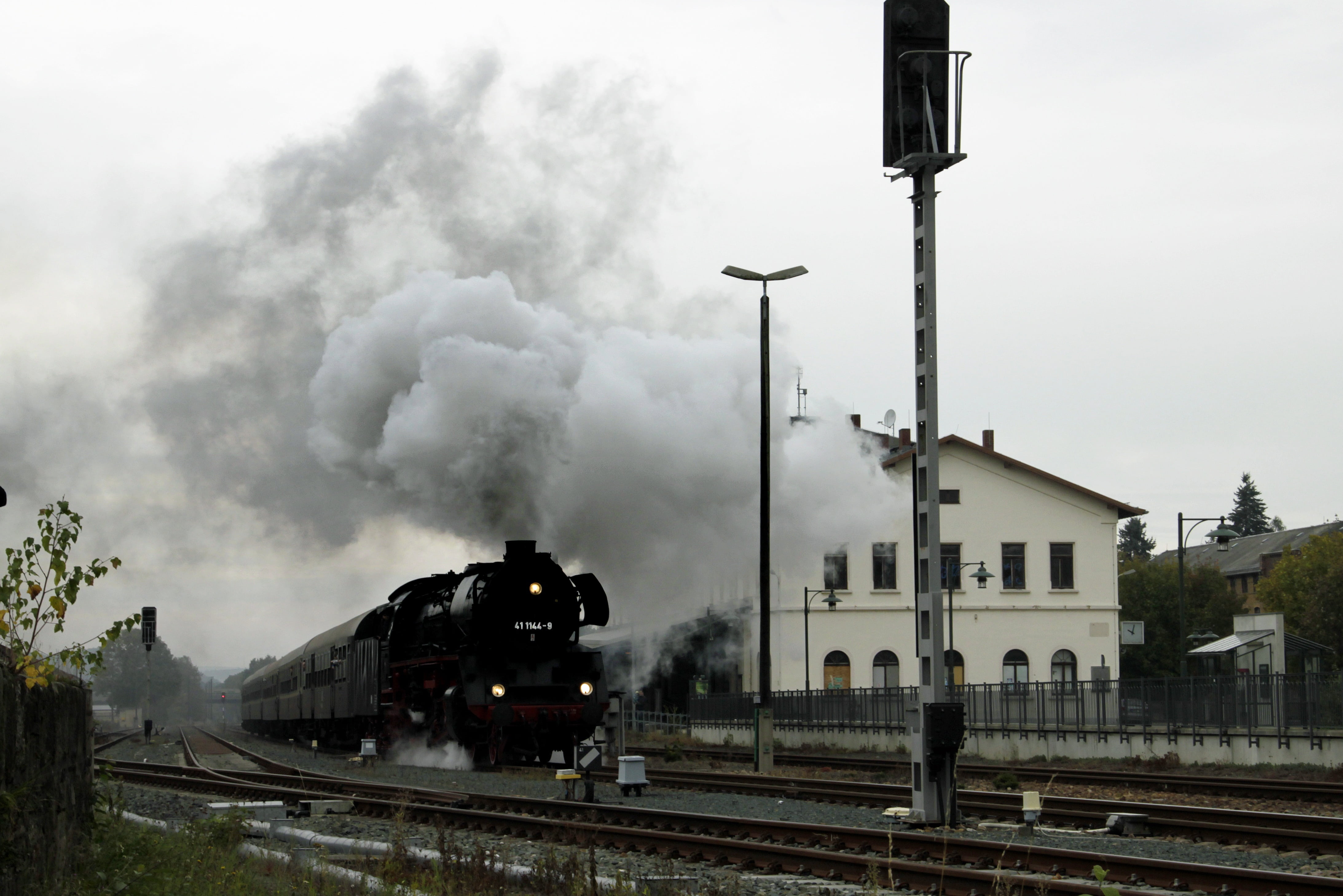 train, nature, oelsnitz, railway, 4K, architecture, public transportation, special crossing, transportation, motion, smoke - physical structure, train - vehicle, HD Wallpaper