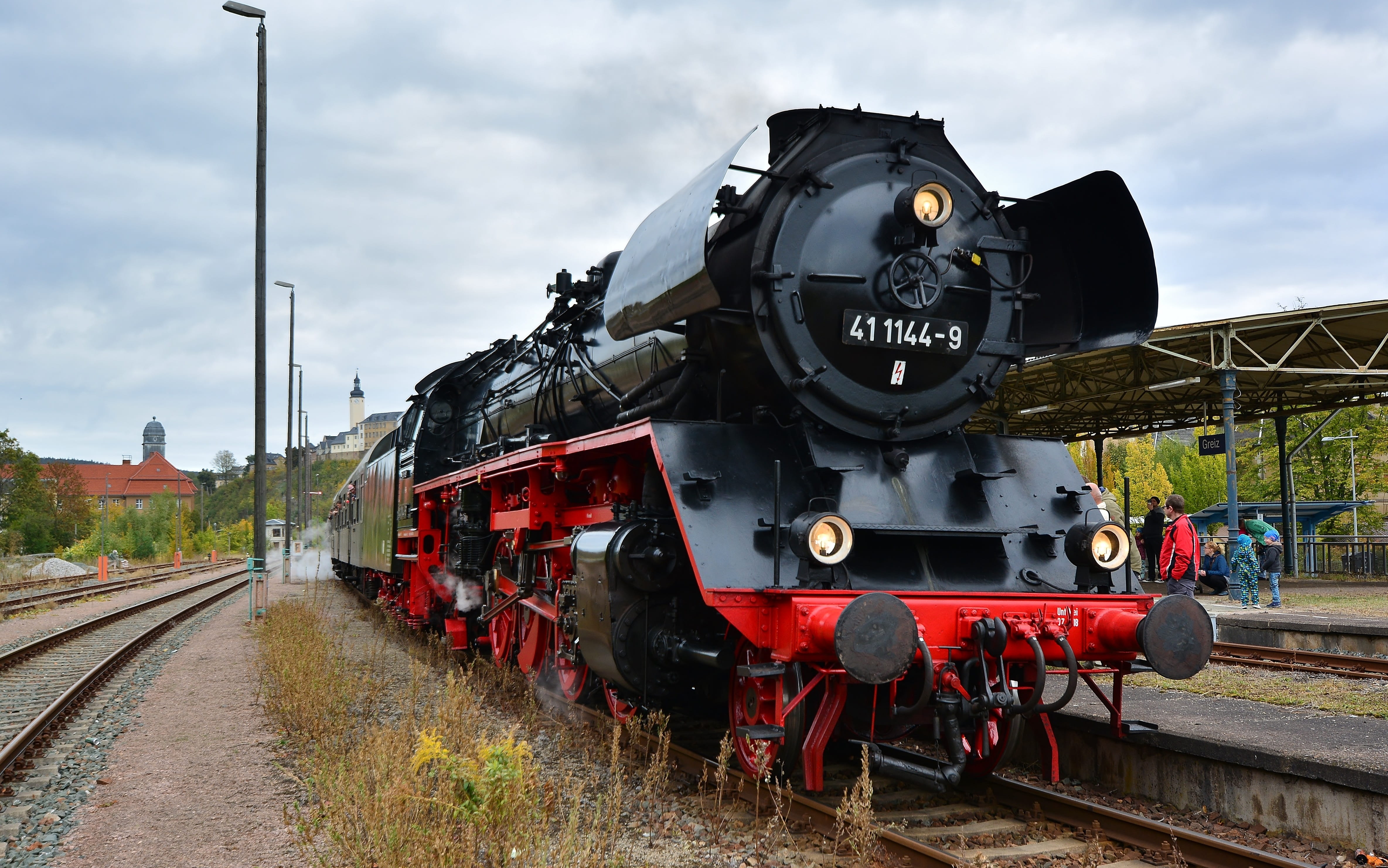 steam locomotive, nature, day, elstertal express, passenger train, railroad track, special crossing, steam train, track, land vehicle, plant, cloud - sky, HD Wallpaper