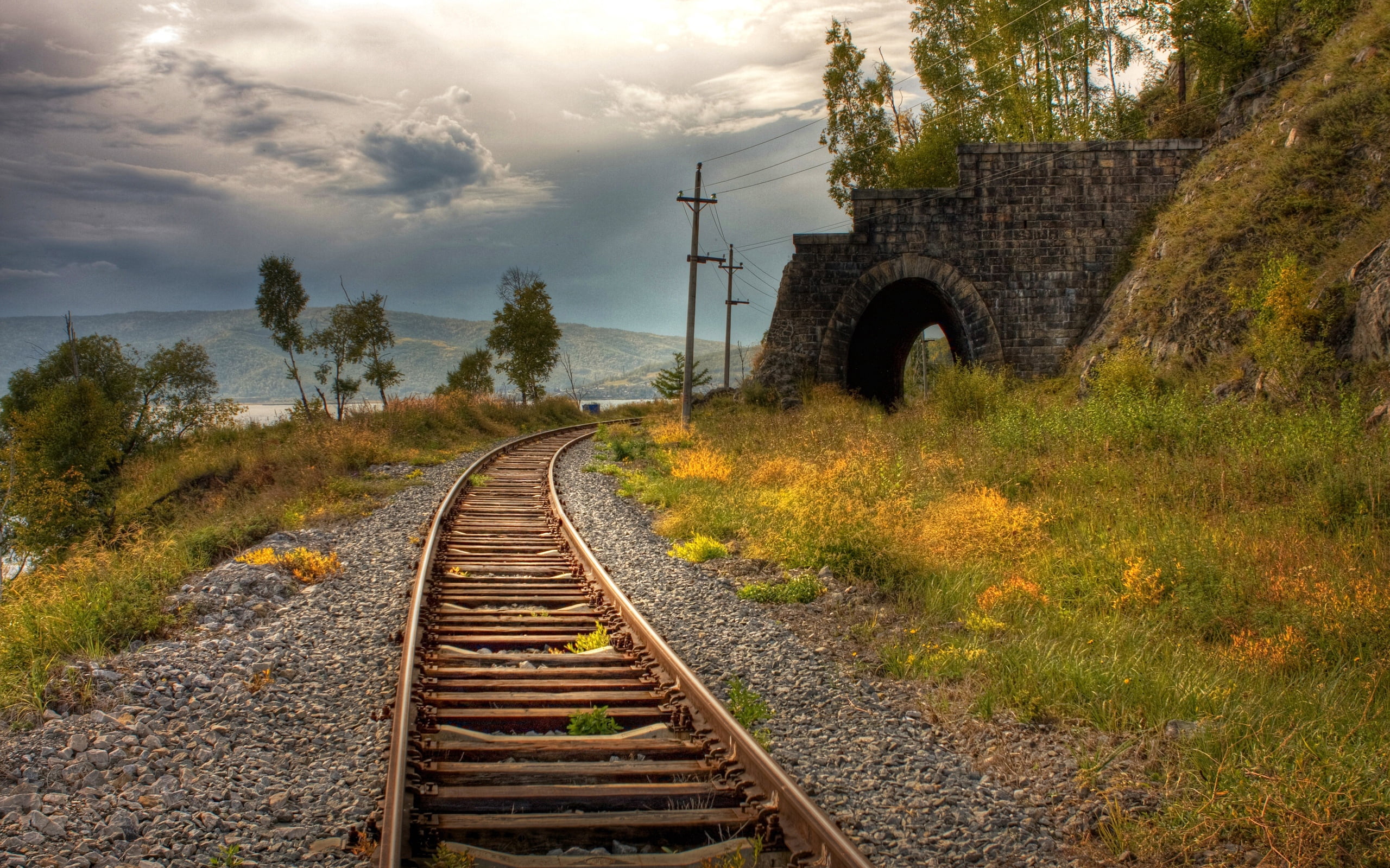 station, sky, plant, built structure, pebble, cloud - sky, the way forward, scenics, road, direction, 2K, architecture, journey, transportation, old, mode of Transport, HD Wallpaper