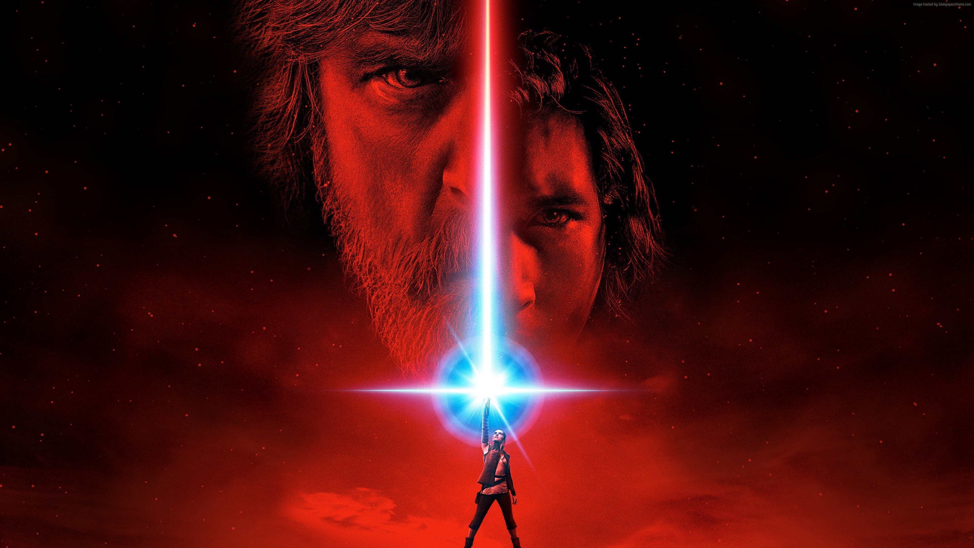 4K, best movies, Daisy Ridley, Mark Hamill, poster, Star Wars: The Last Jedi, HD Wallpaper