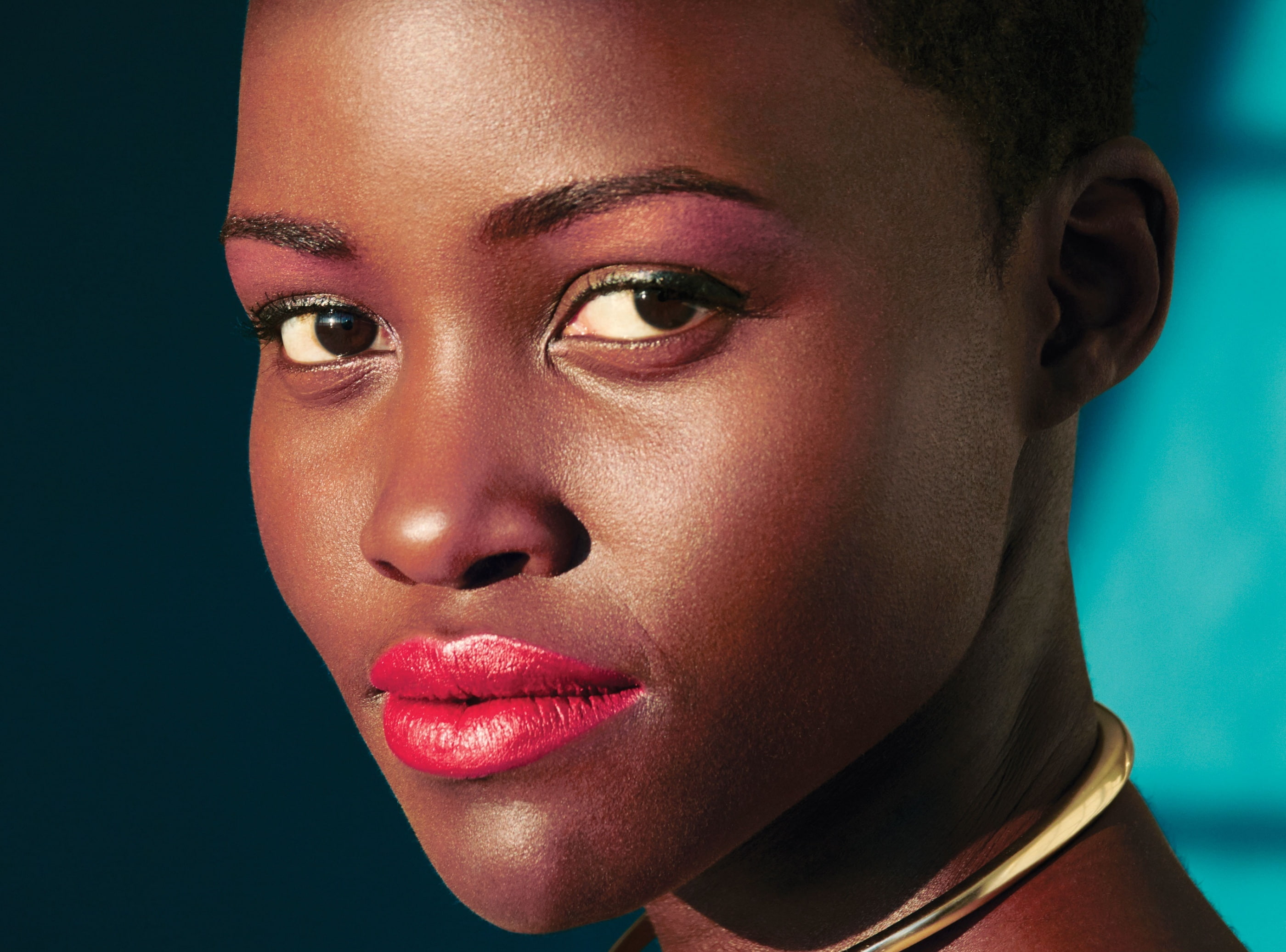 human body part, make-up, human face, Others, lipstick, lupita nyongo, young adult, studio shot, serious, Movies, lupita, body part, black background, Amondi, HD Wallpaper