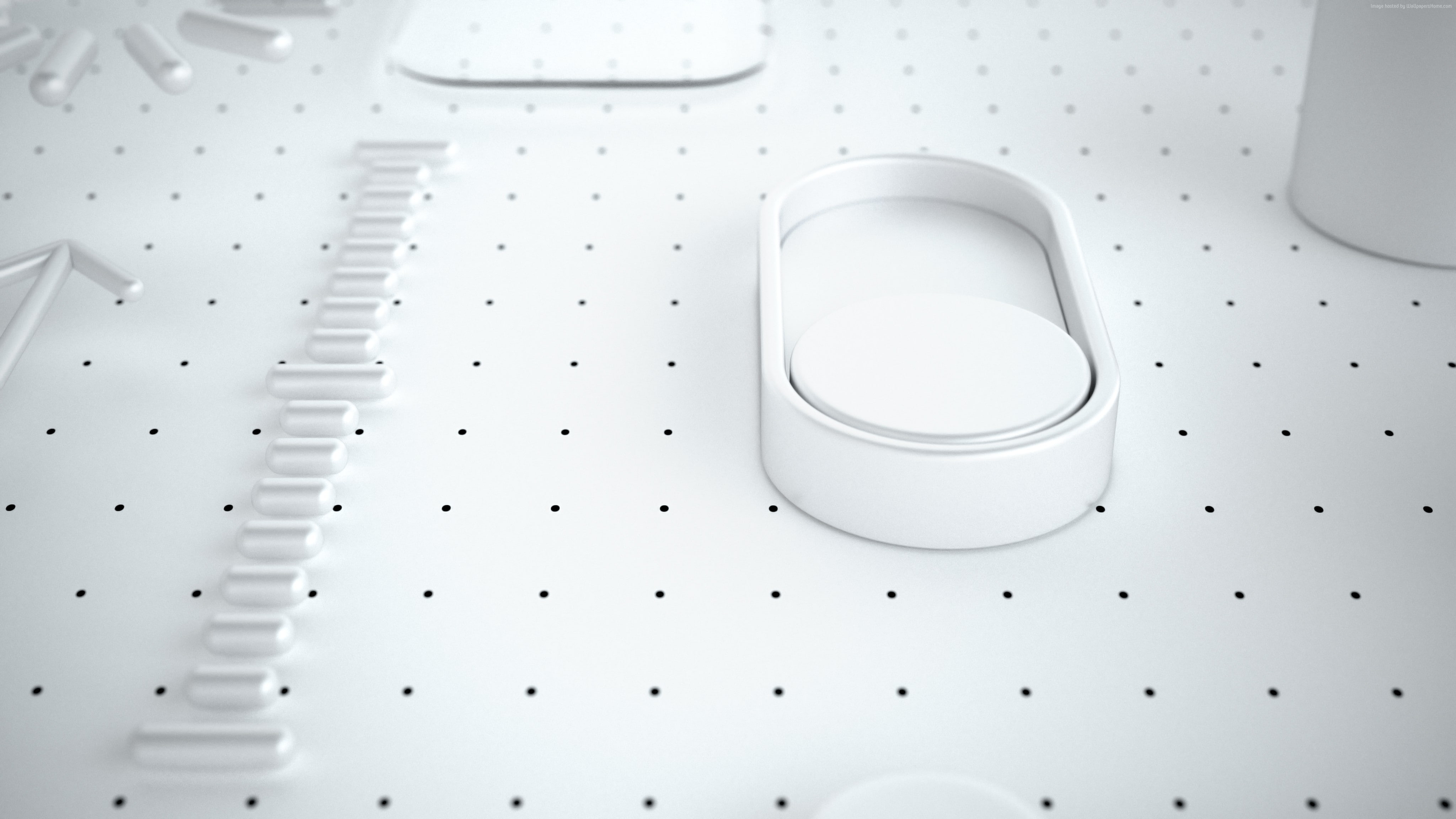 4K, White, 3D, WWDC 2018, 4K, HD Wallpaper