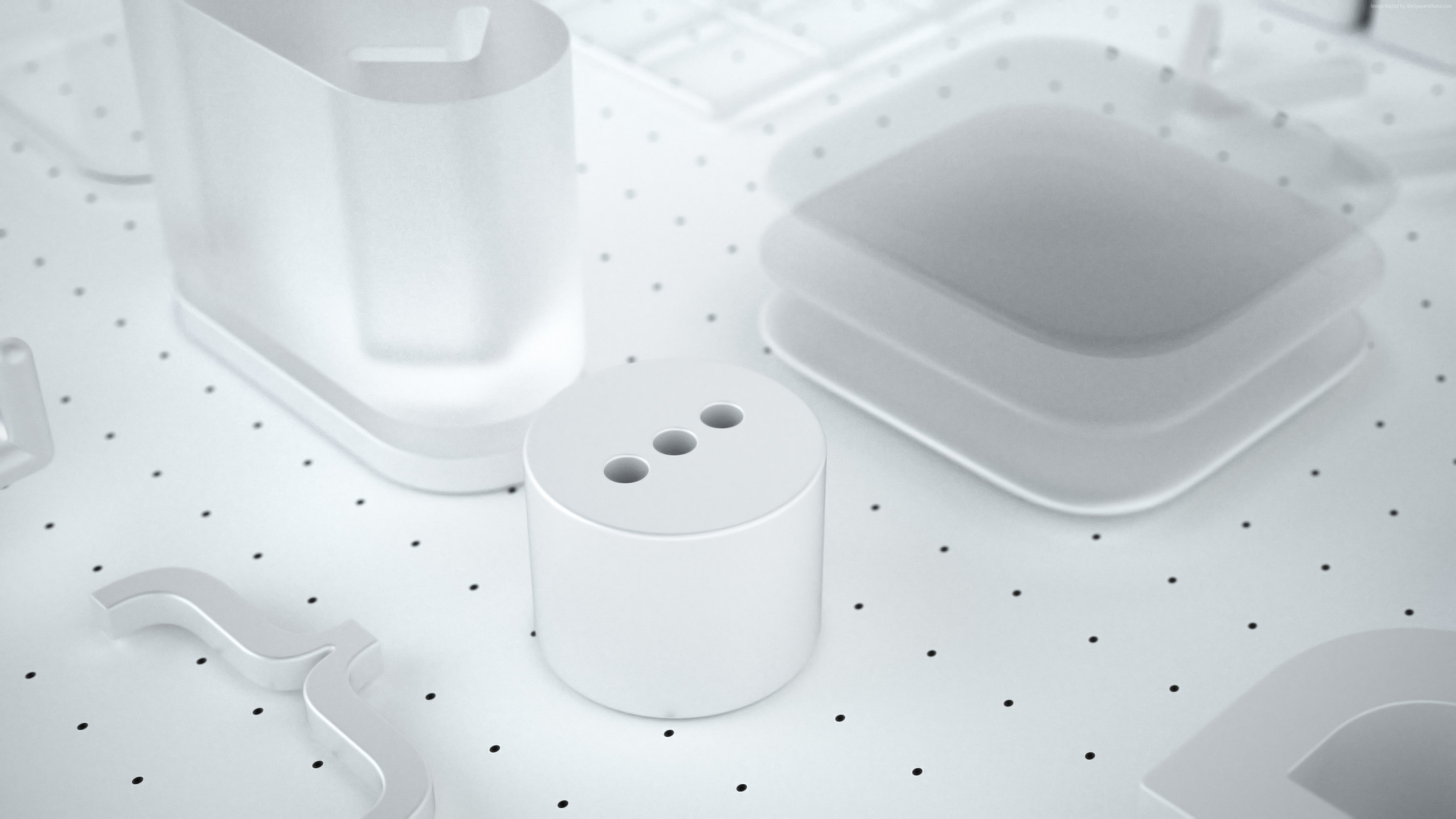 4K, White, WWDC 2018, 3D, 4K, HD Wallpaper