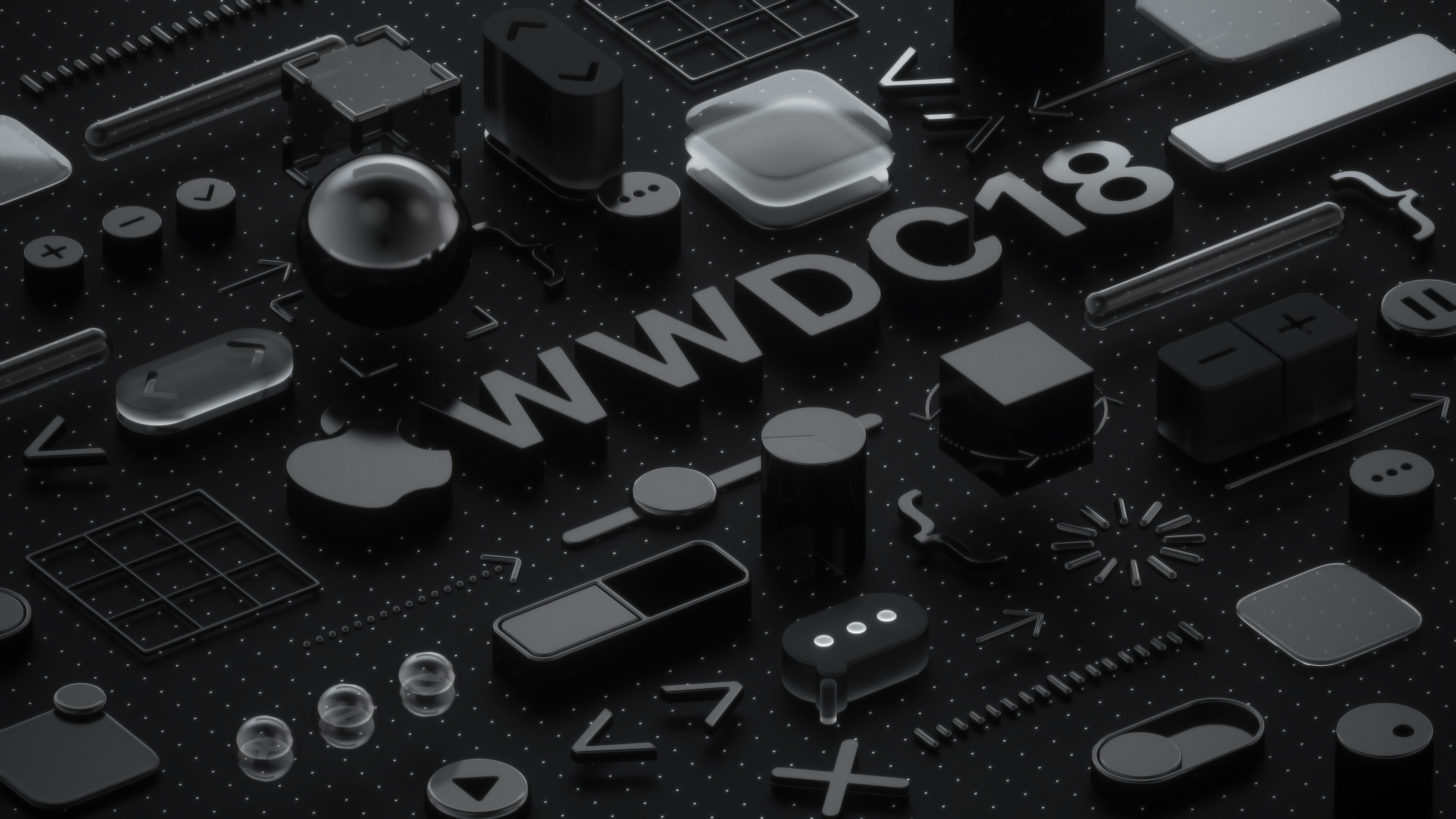 4K, WWDC 2018, Black, 3D, 4K, HD Wallpaper