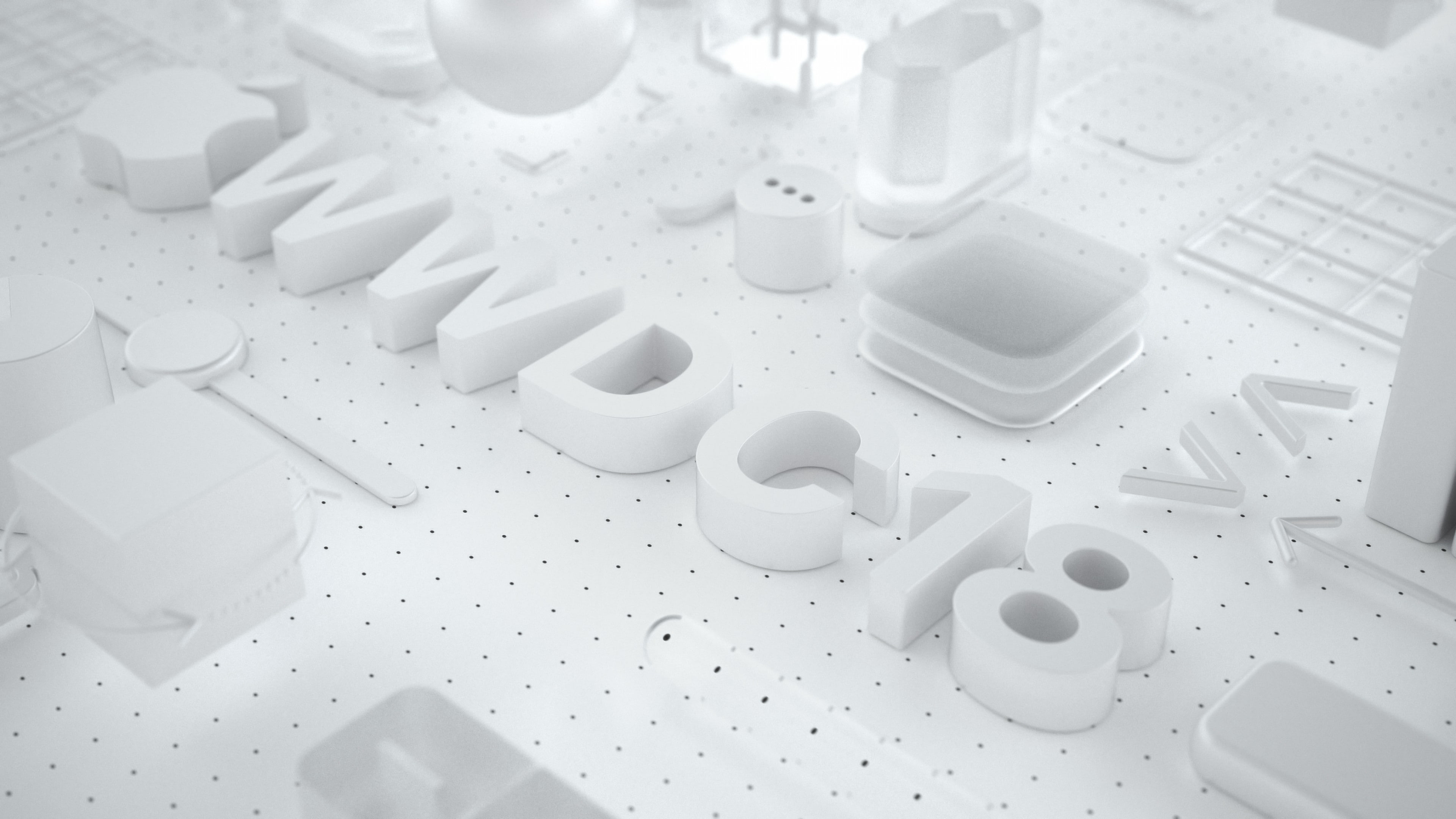 WWDC 2018, 3D, White, 4K, 4K, HD Wallpaper